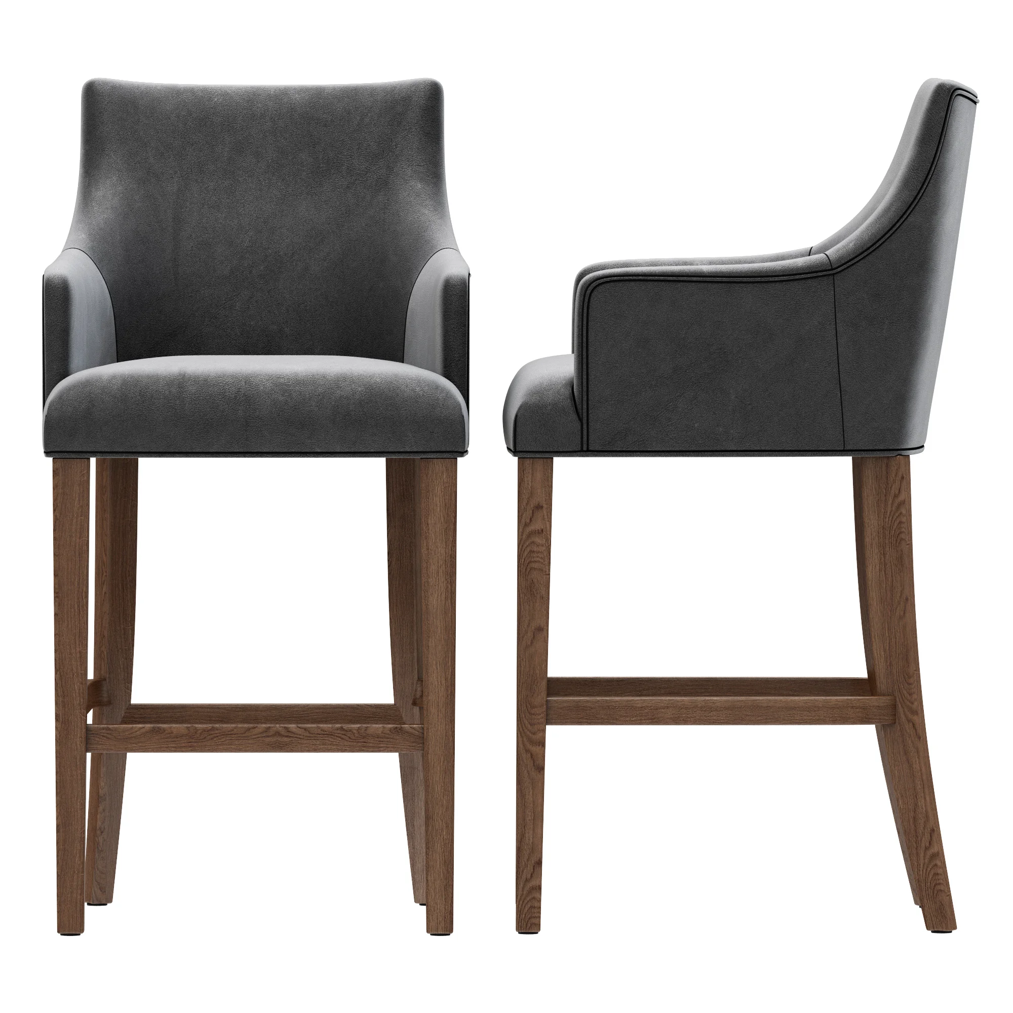 Restoration Hardware Ella Leather Stool — 3D model preview 10