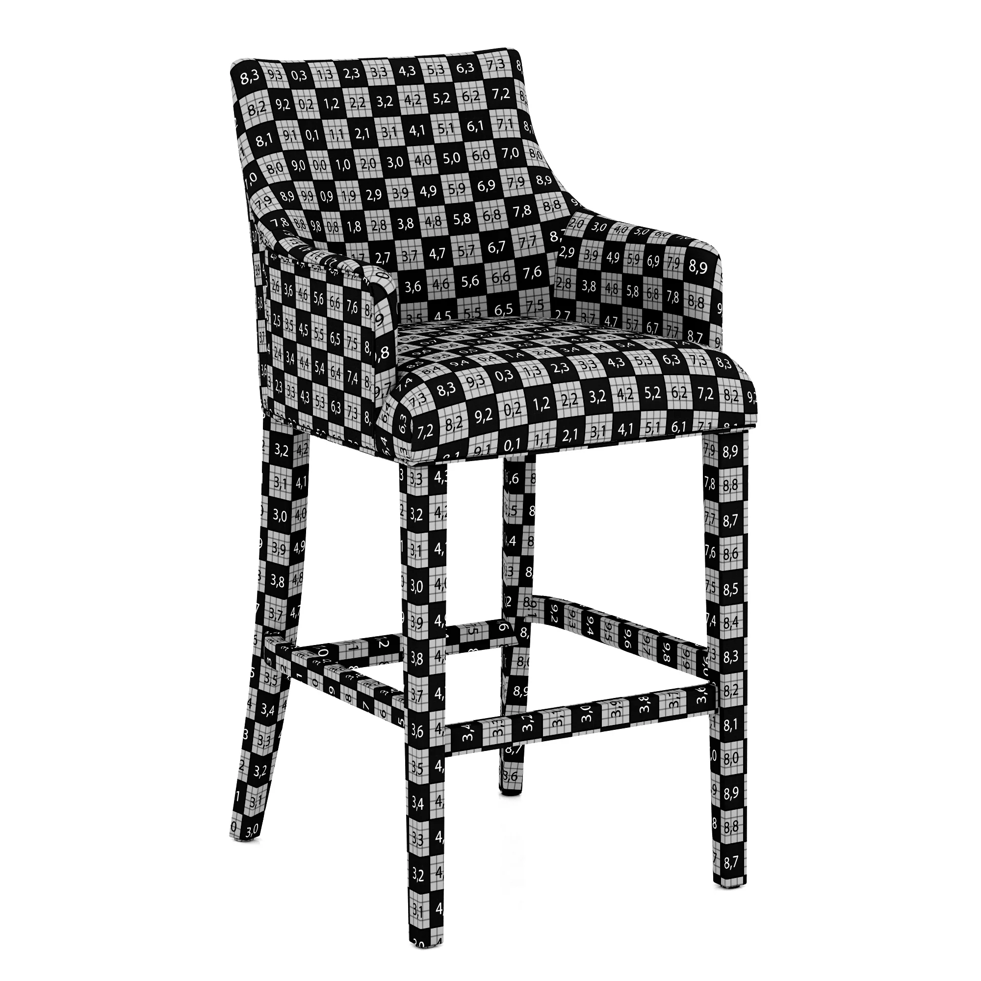 Restoration Hardware Ella Leather Stool — 3D model preview 14