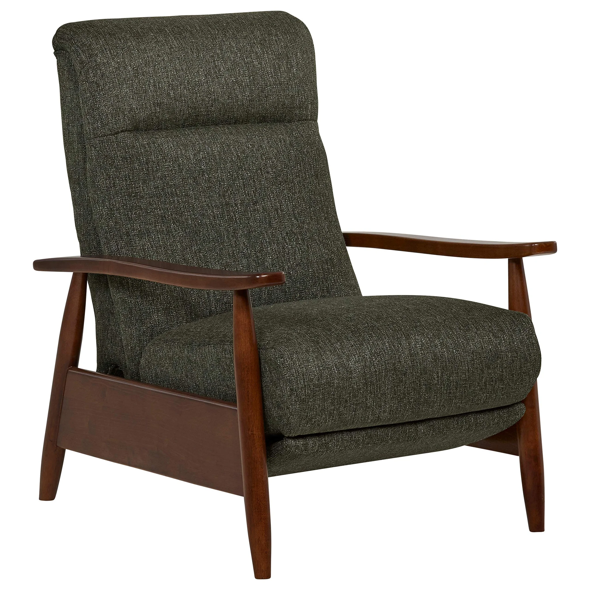 Mid-Century Modern Recliner Chair with Walnut Wood Frame