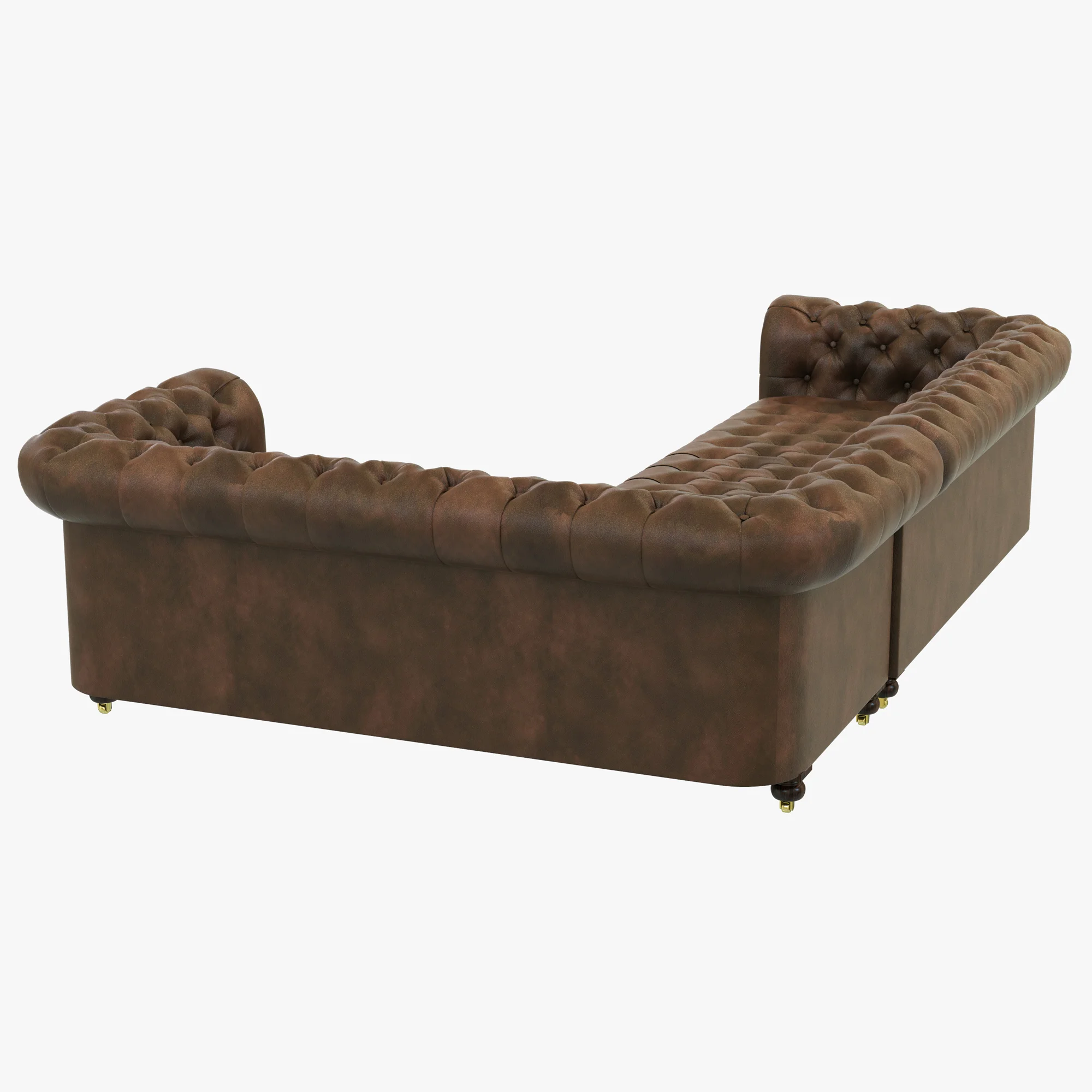 Restoration Hardware Cambridge Leather Customizable Sectional — 3D model preview 1