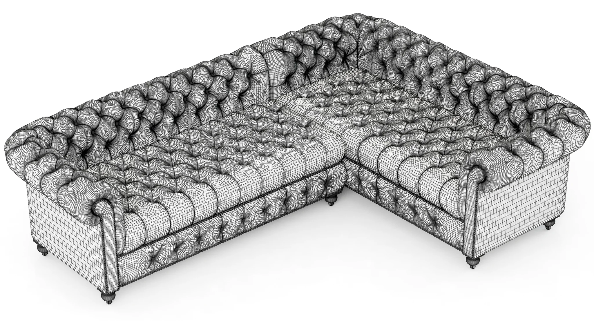 Restoration Hardware Cambridge Leather Customizable Sectional — 3D model preview 6
