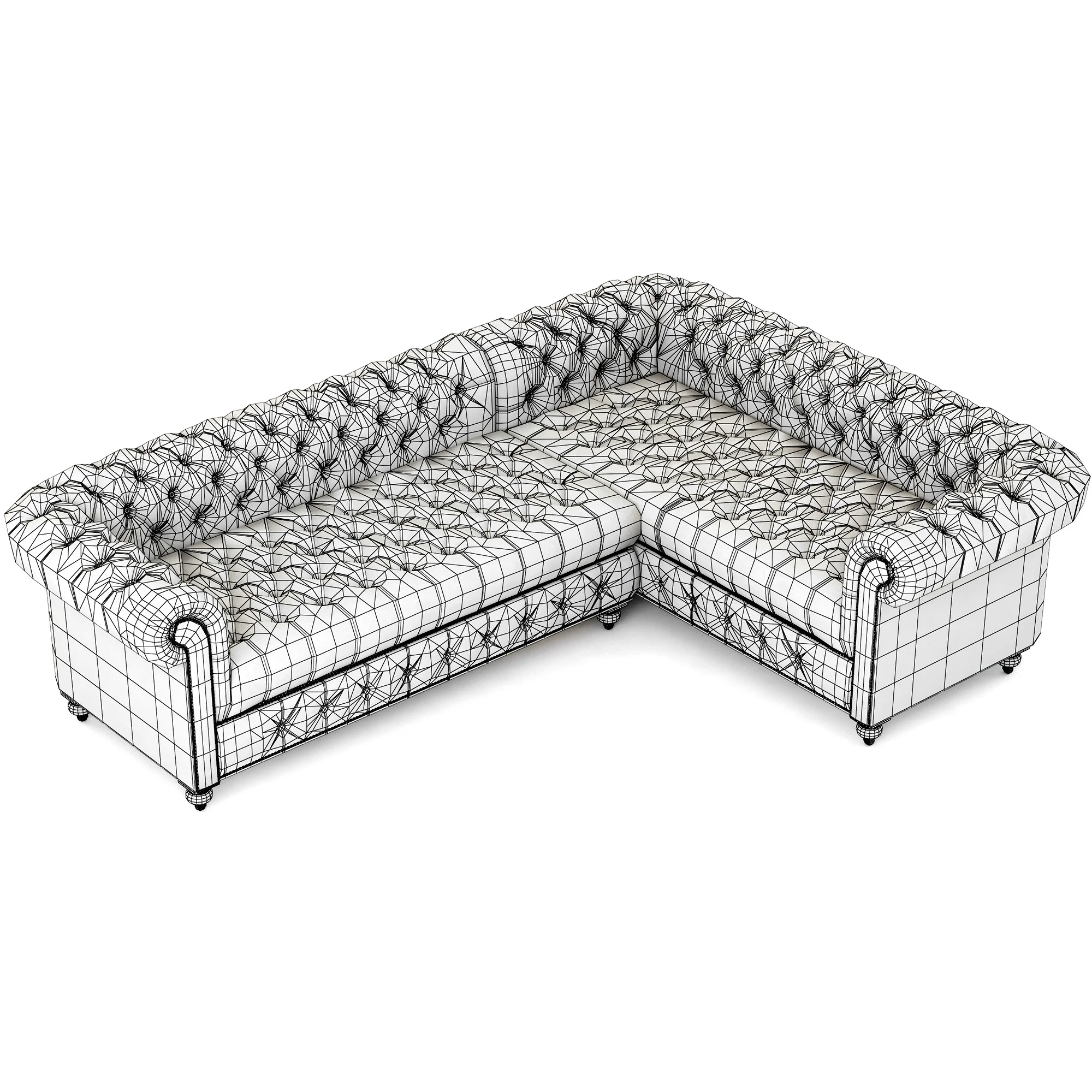 Restoration Hardware Cambridge Leather Customizable Sectional — 3D model preview 8