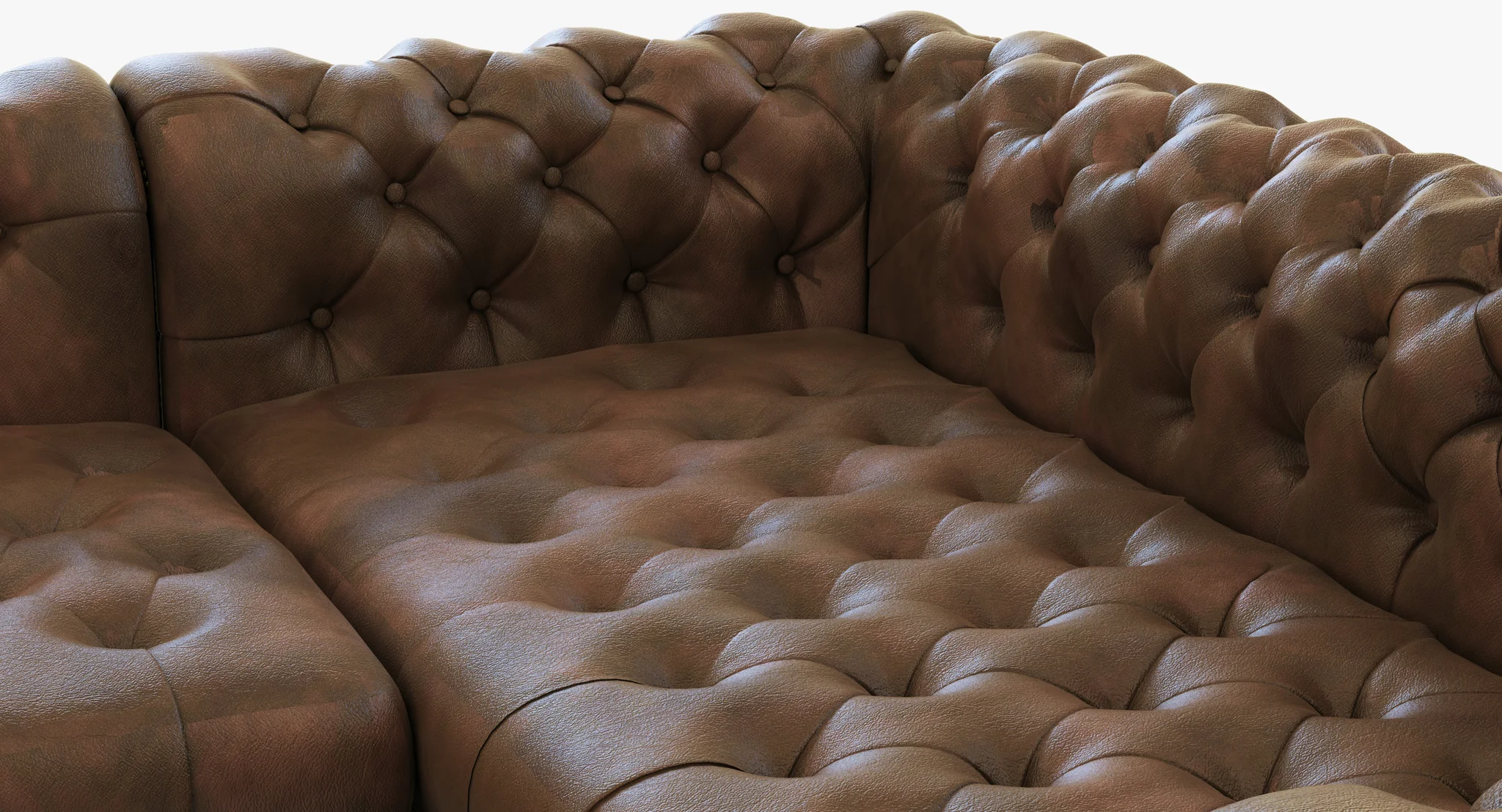 Restoration Hardware Cambridge Leather Customizable Sectional — 3D model preview 12