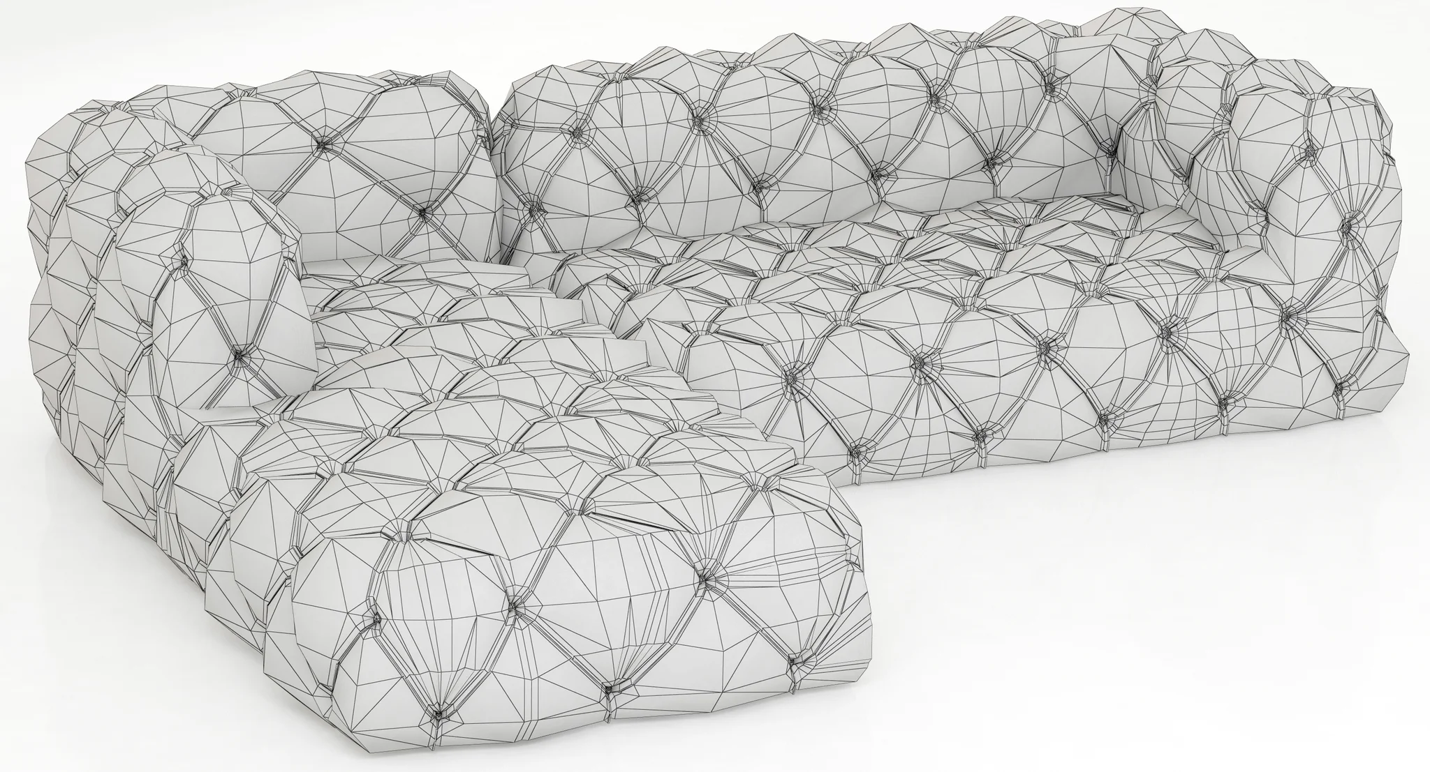 Restoration Hardware Soho Tufted Leather Left Arm Sofa — 3D model preview 6