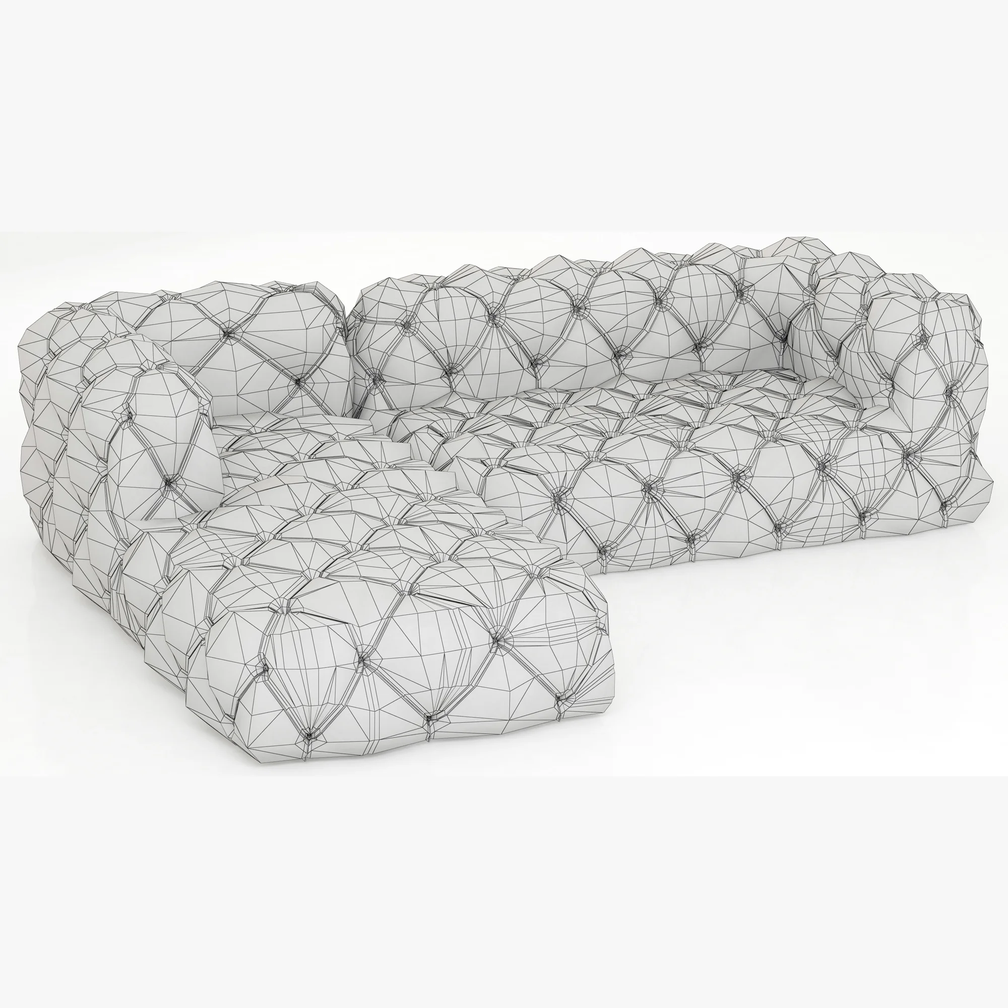 Restoration Hardware Soho Tufted Leather Left Arm Sofa — 3D model preview 7