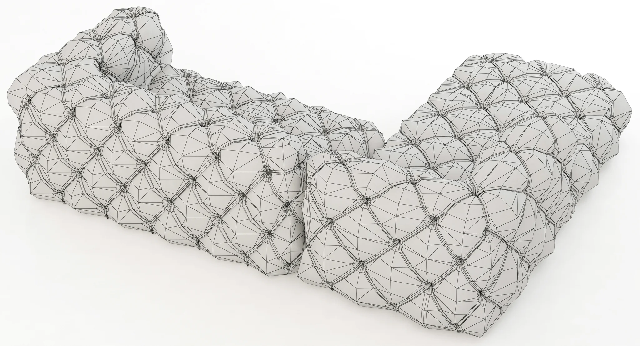 Restoration Hardware Soho Tufted Leather Left Arm Sofa — 3D model preview 12