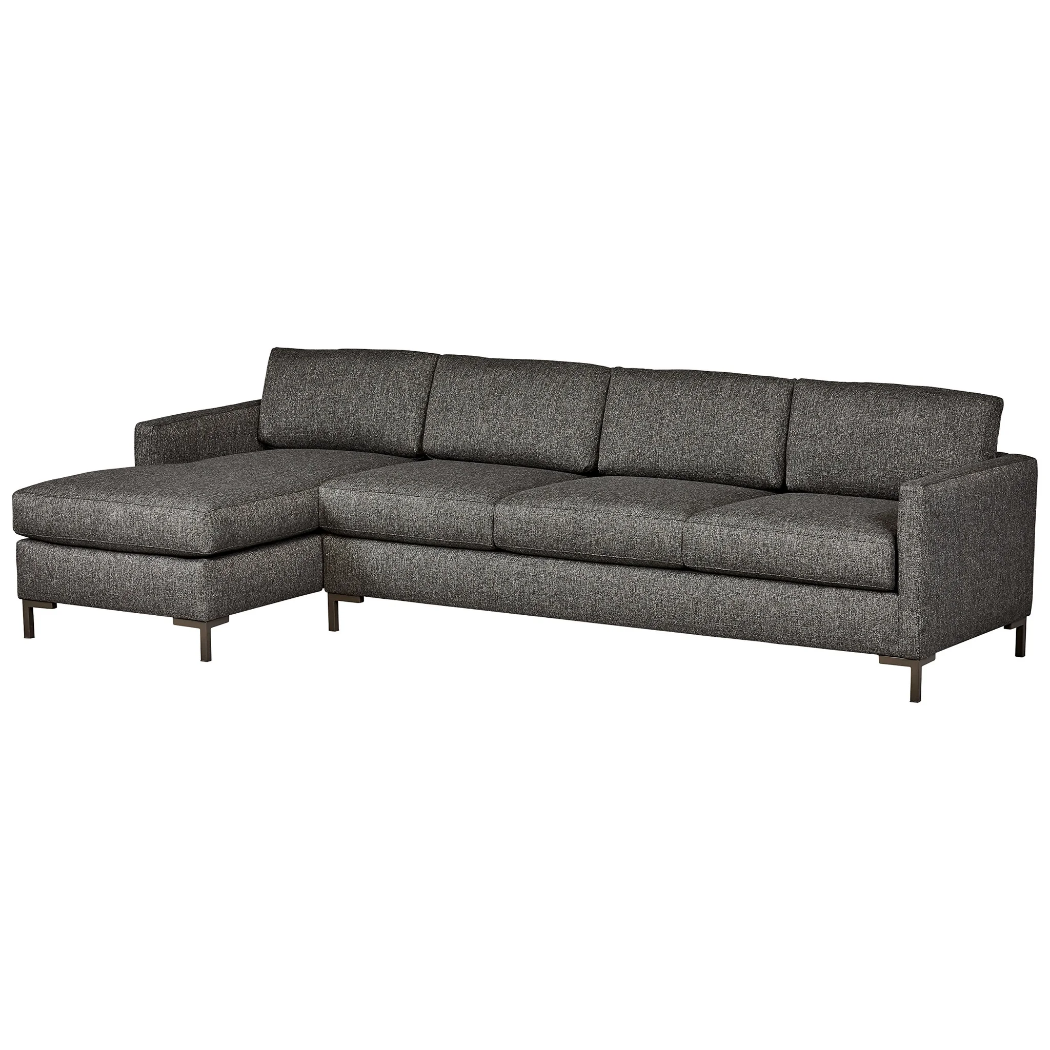 Modern L-Shaped Sectional Sofa with Chaise in Charcoal Grey