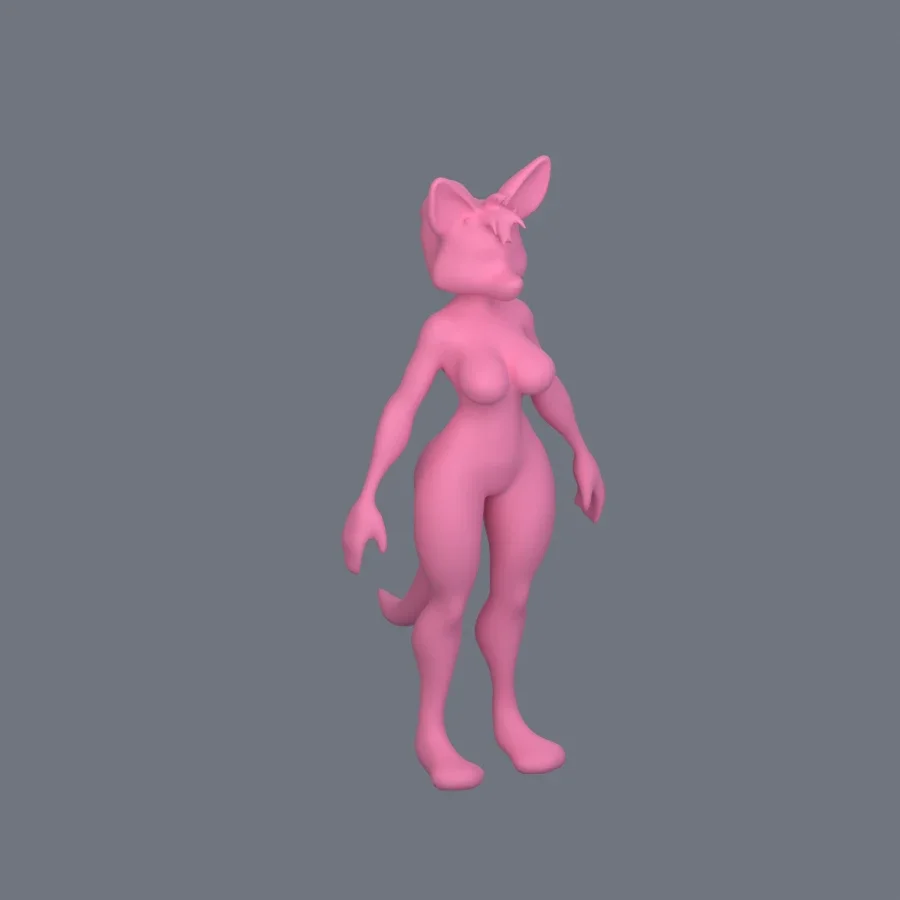 Furry Girl 09, 3D model preview 2