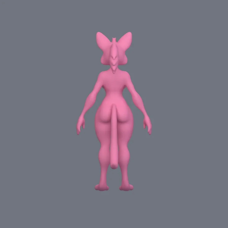 Furry Girl 09, 3D model preview 4