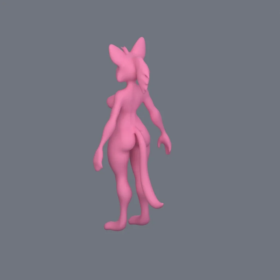 Furry Girl 09, 3D model preview 6