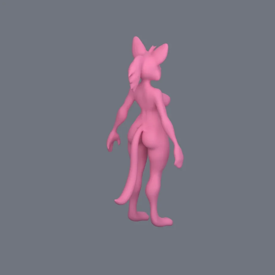 Furry Girl 09, 3D model preview 7