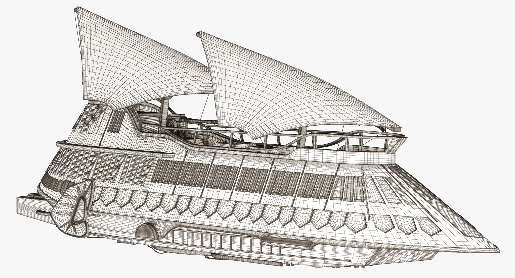 Jabba Sail Barge (Without Textures) — 3D model preview 3