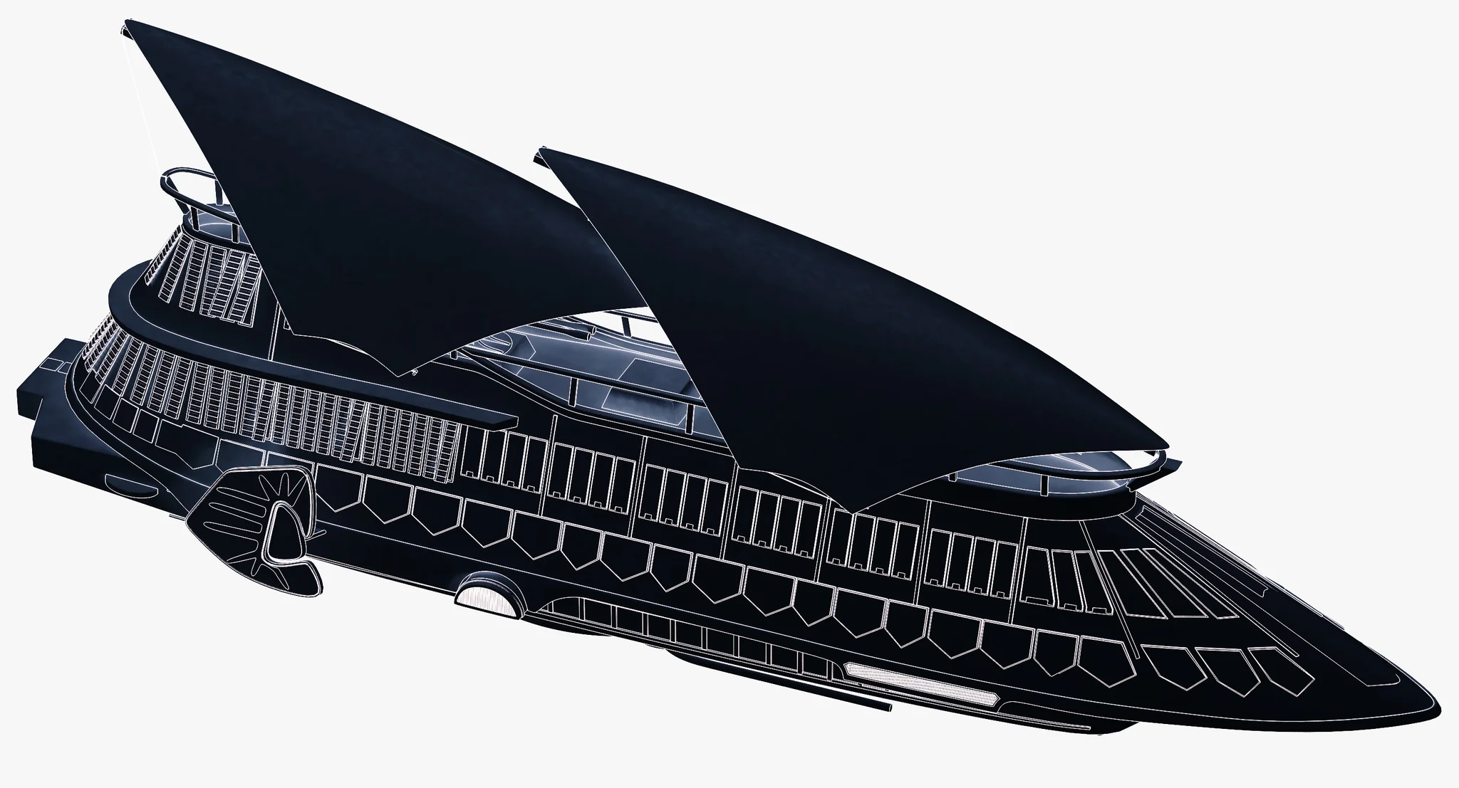 Jabba Sail Barge (Without Textures) — 3D model preview 5