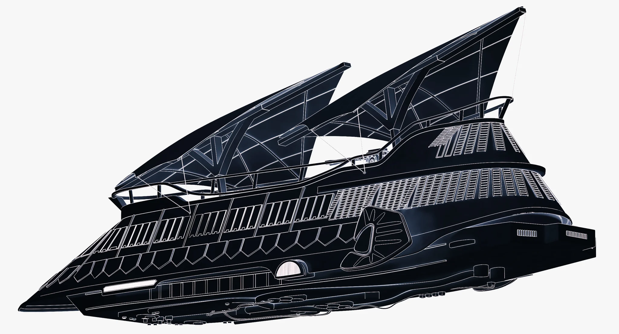 Jabba Sail Barge (Without Textures) — 3D model preview 6