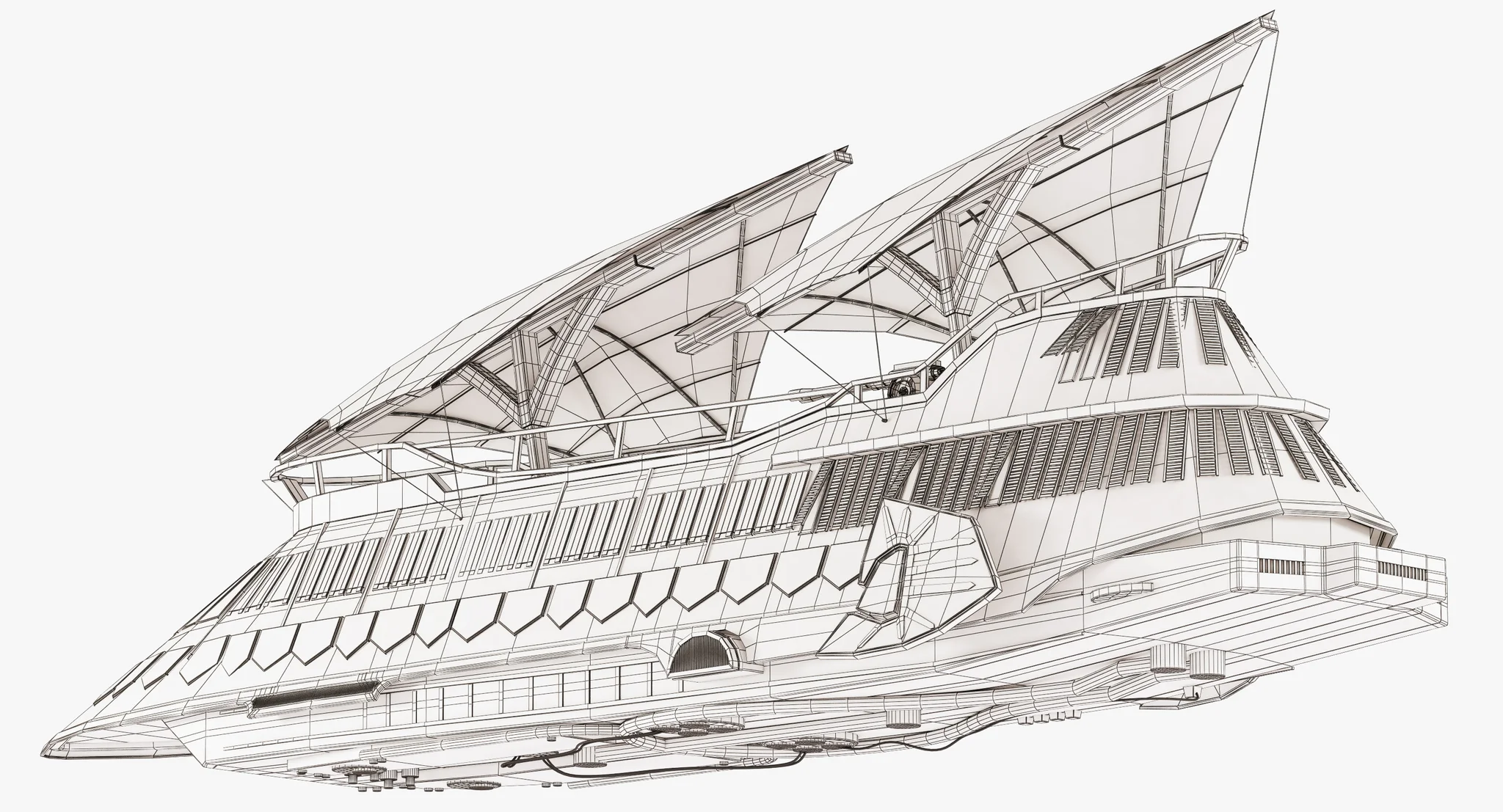 Jabba Sail Barge (Without Textures) — 3D model preview 8