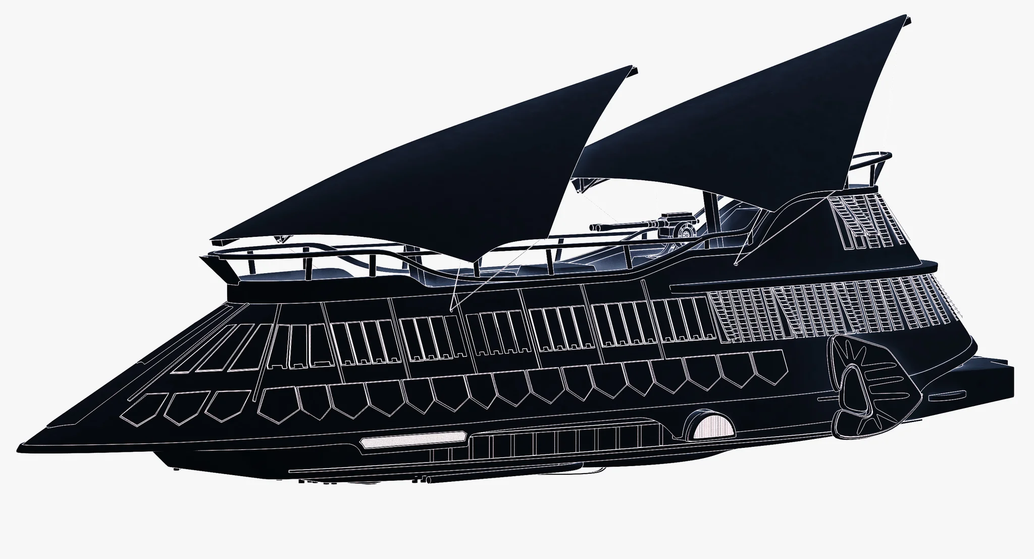 Jabba Sail Barge (Without Textures) — 3D model preview 9