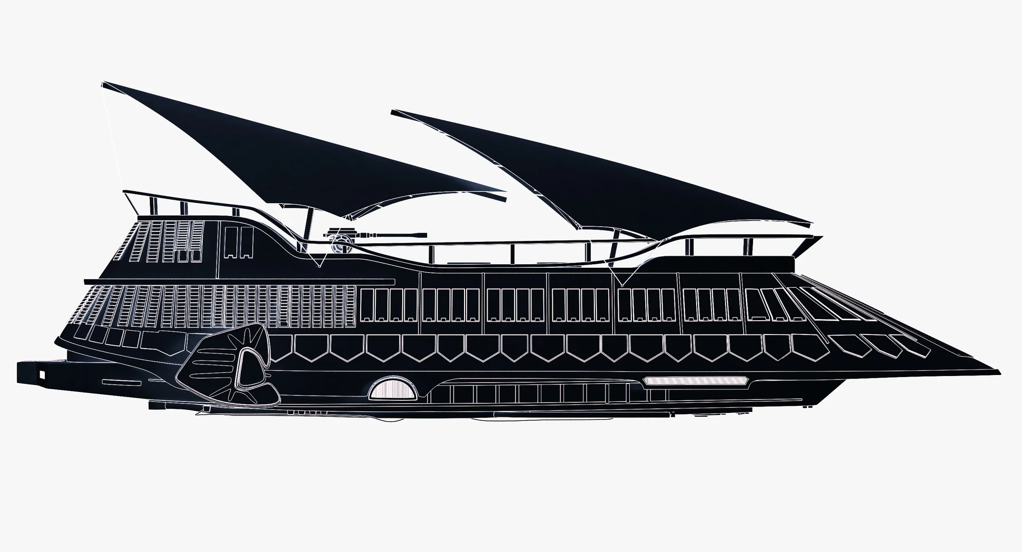 Jabba Sail Barge (Without Textures) — 3D model preview 10