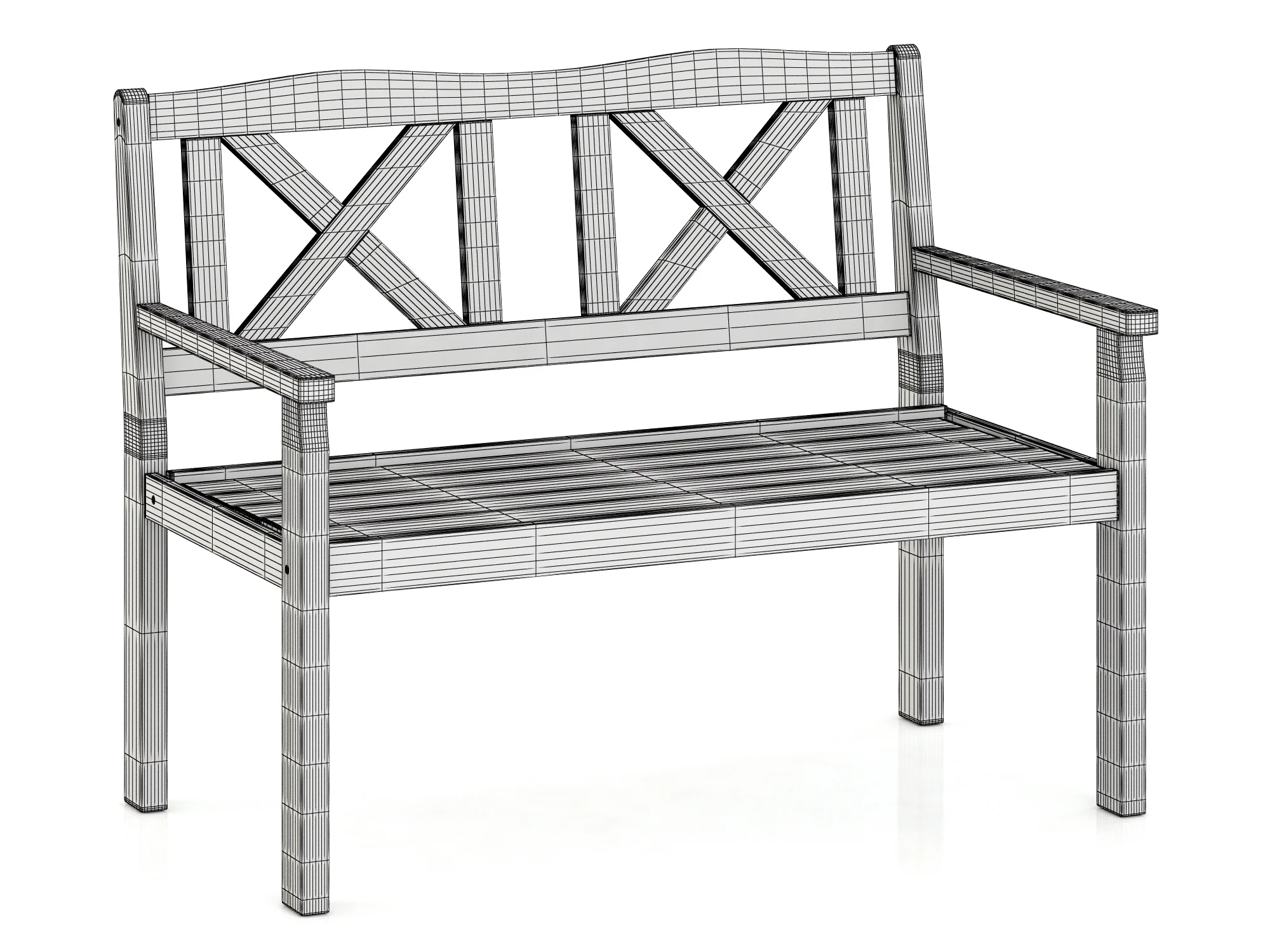 Solliden Bench — 3D model preview 3