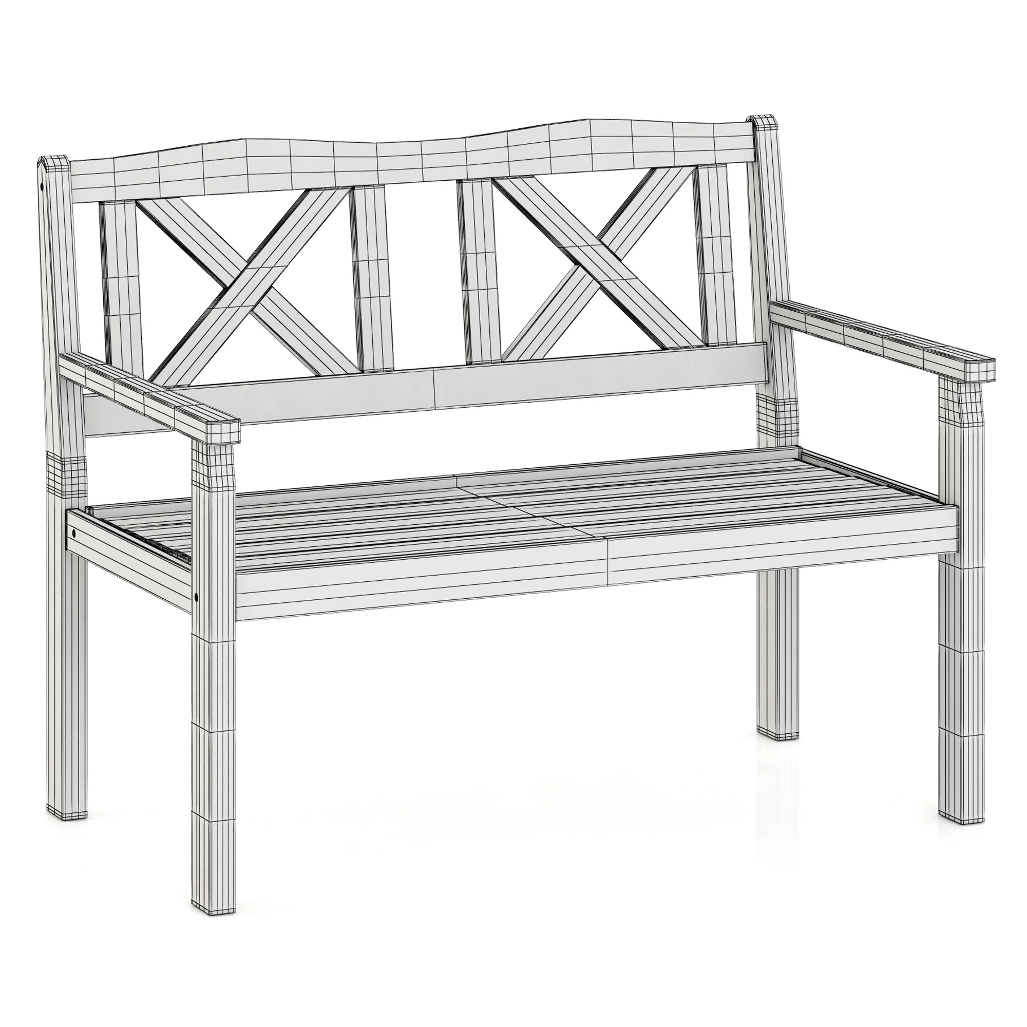 Solliden Bench — 3D model preview 5