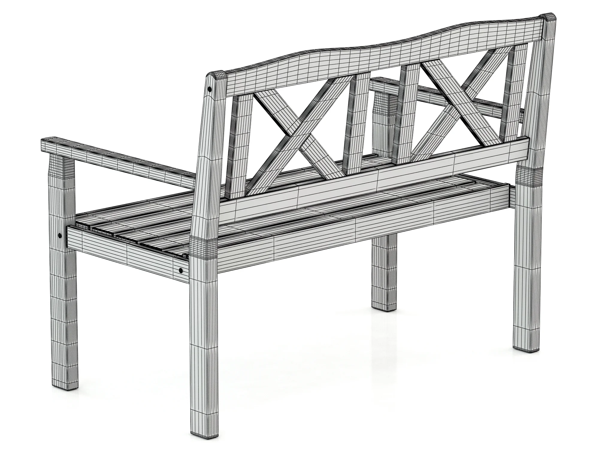 Solliden Bench — 3D model preview 9