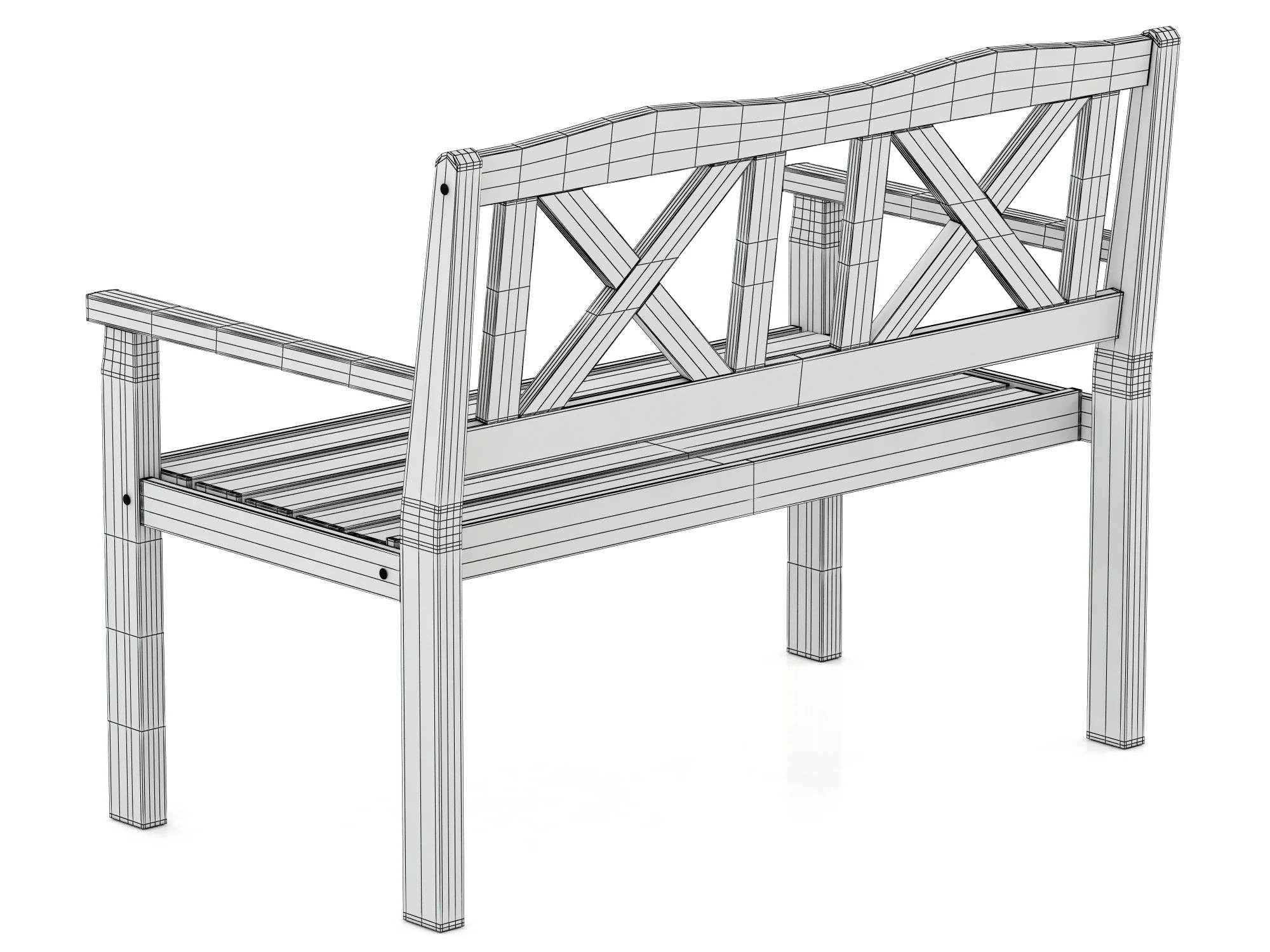 Solliden Bench — 3D model preview 10
