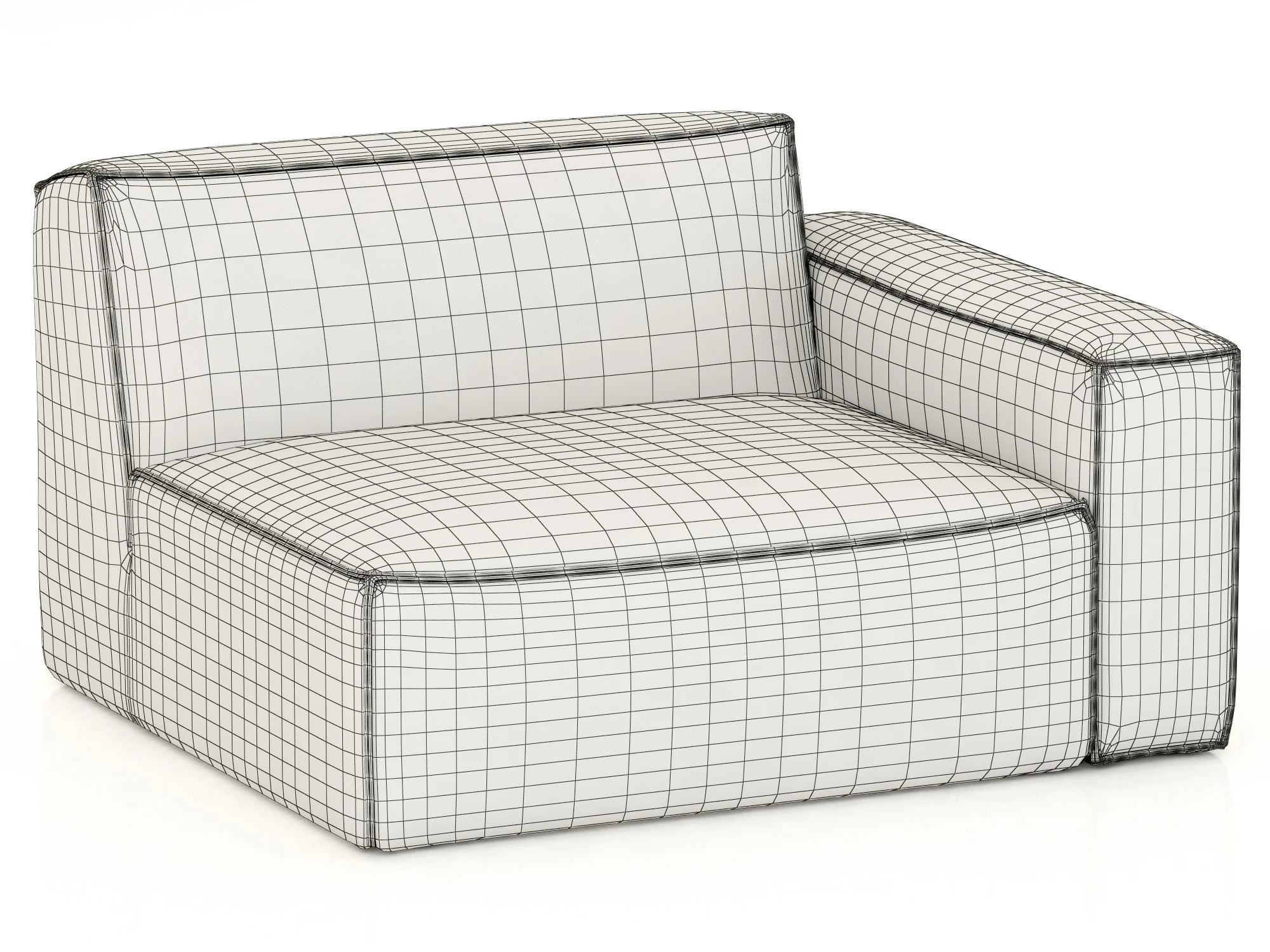 RH Modern Como Modular Right Arm Chair — 3D model preview 3