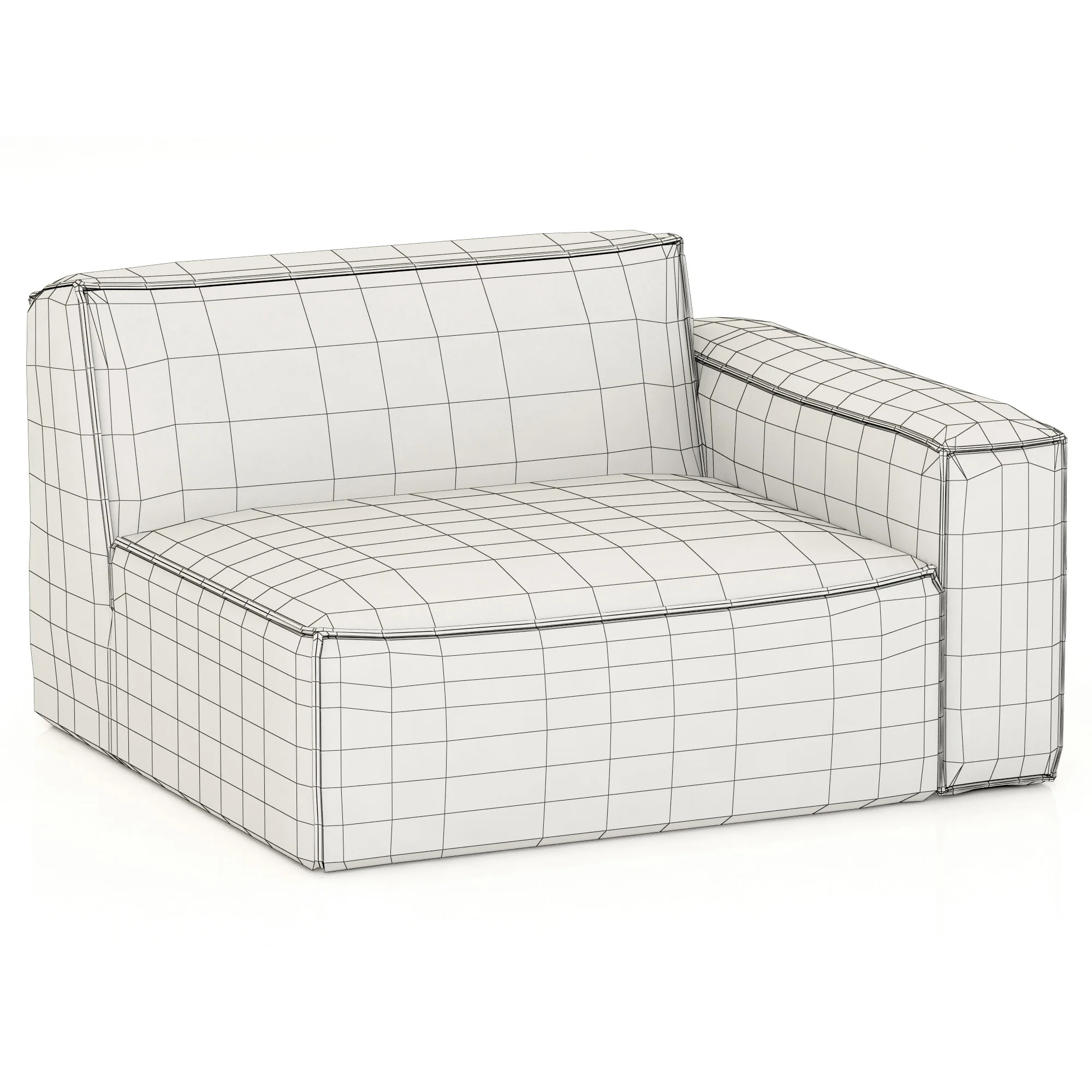 RH Modern Como Modular Right Arm Chair — 3D model preview 5
