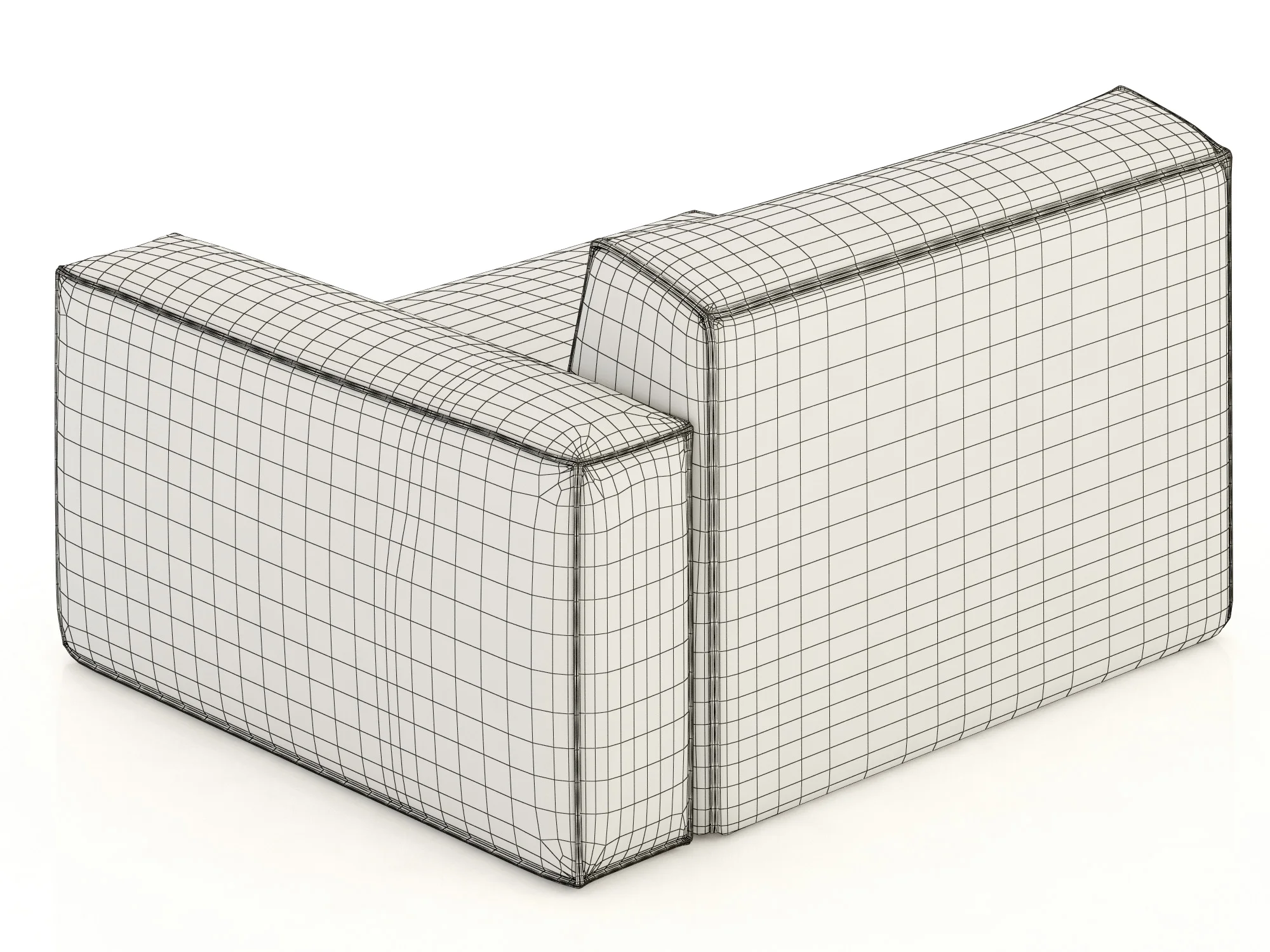 RH Modern Como Modular Right Arm Chair — 3D model preview 10