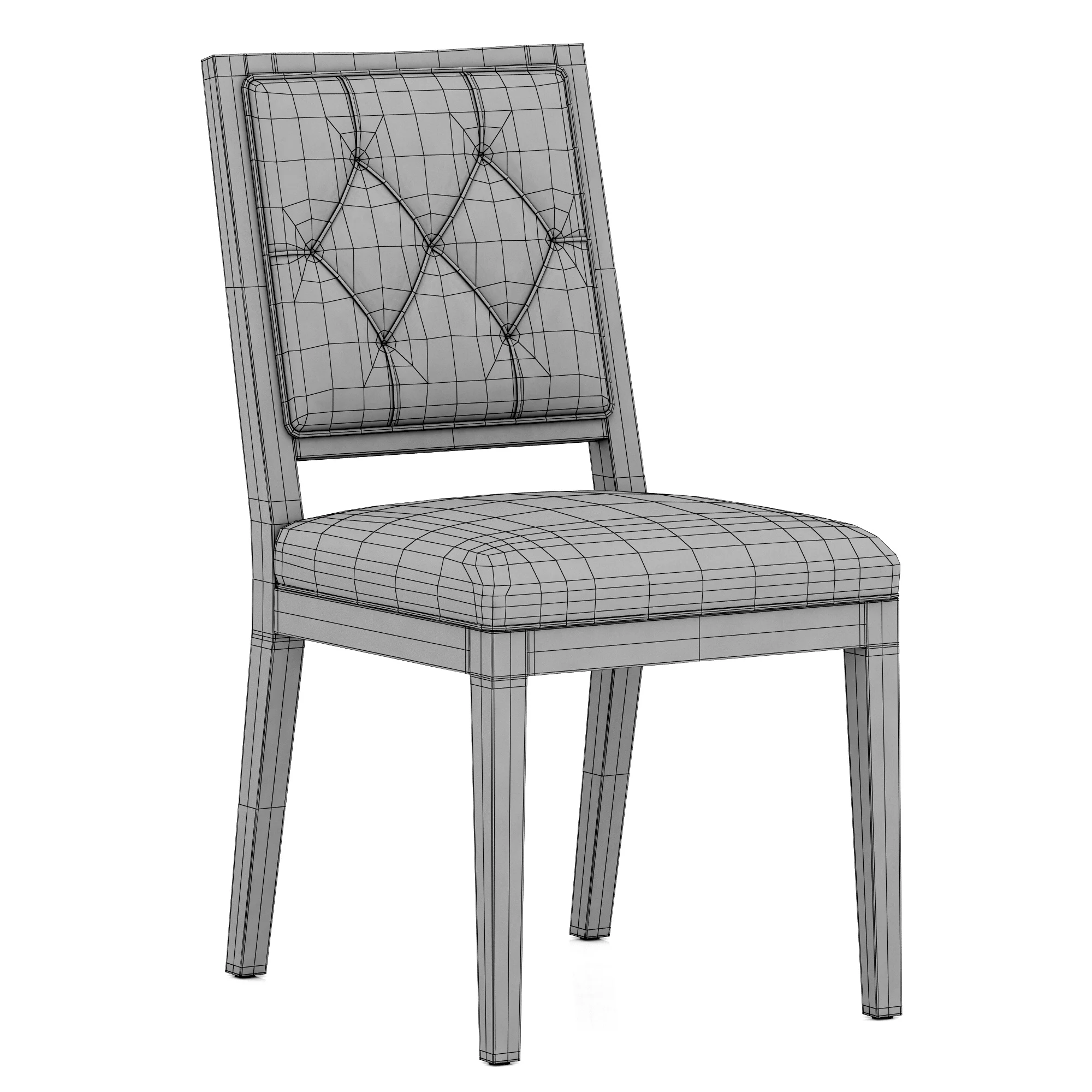Restoration Hardware French Contemporary Tufted Square Chair — 3D model preview 7