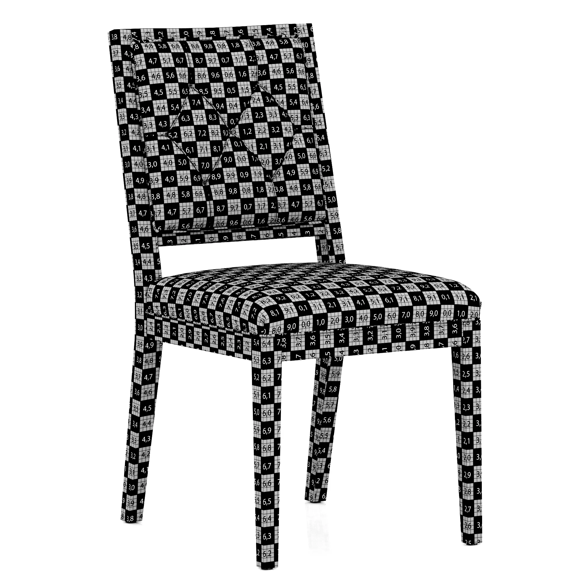 Restoration Hardware French Contemporary Tufted Square Chair — 3D model preview 9