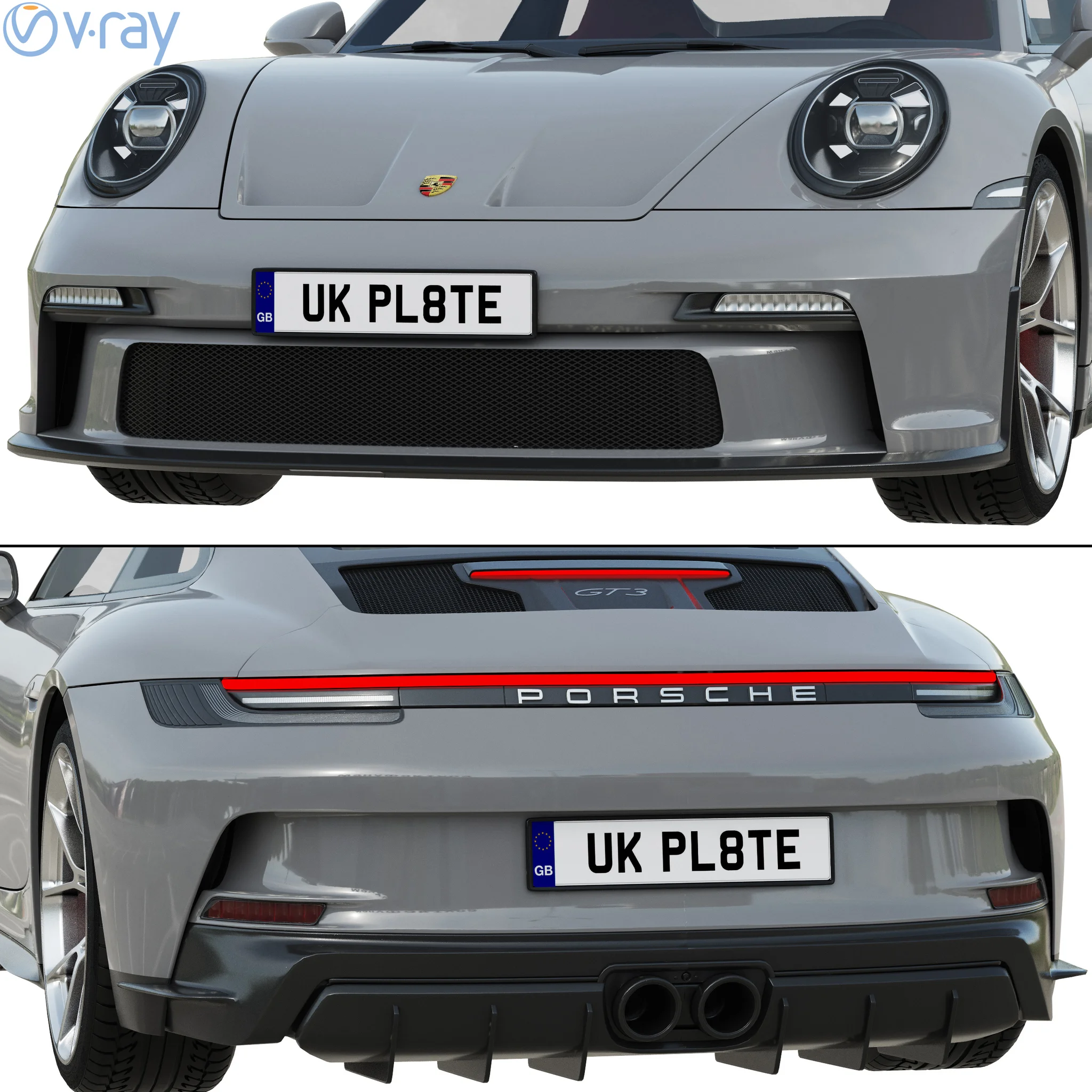 Porsche 911 GT3 Touring, 3D model preview 5