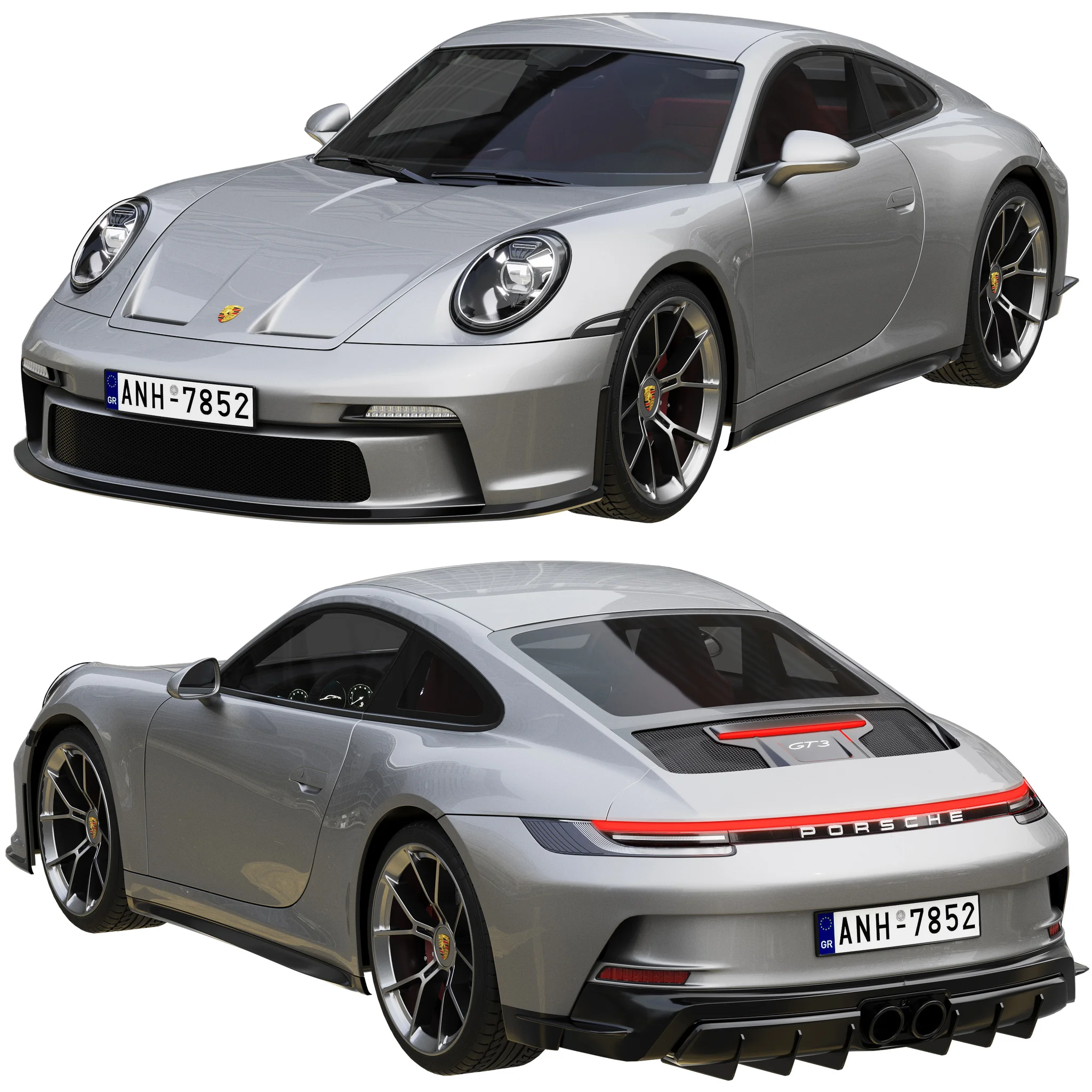 Porsche 911 GT3 Touring, 3D model preview 7