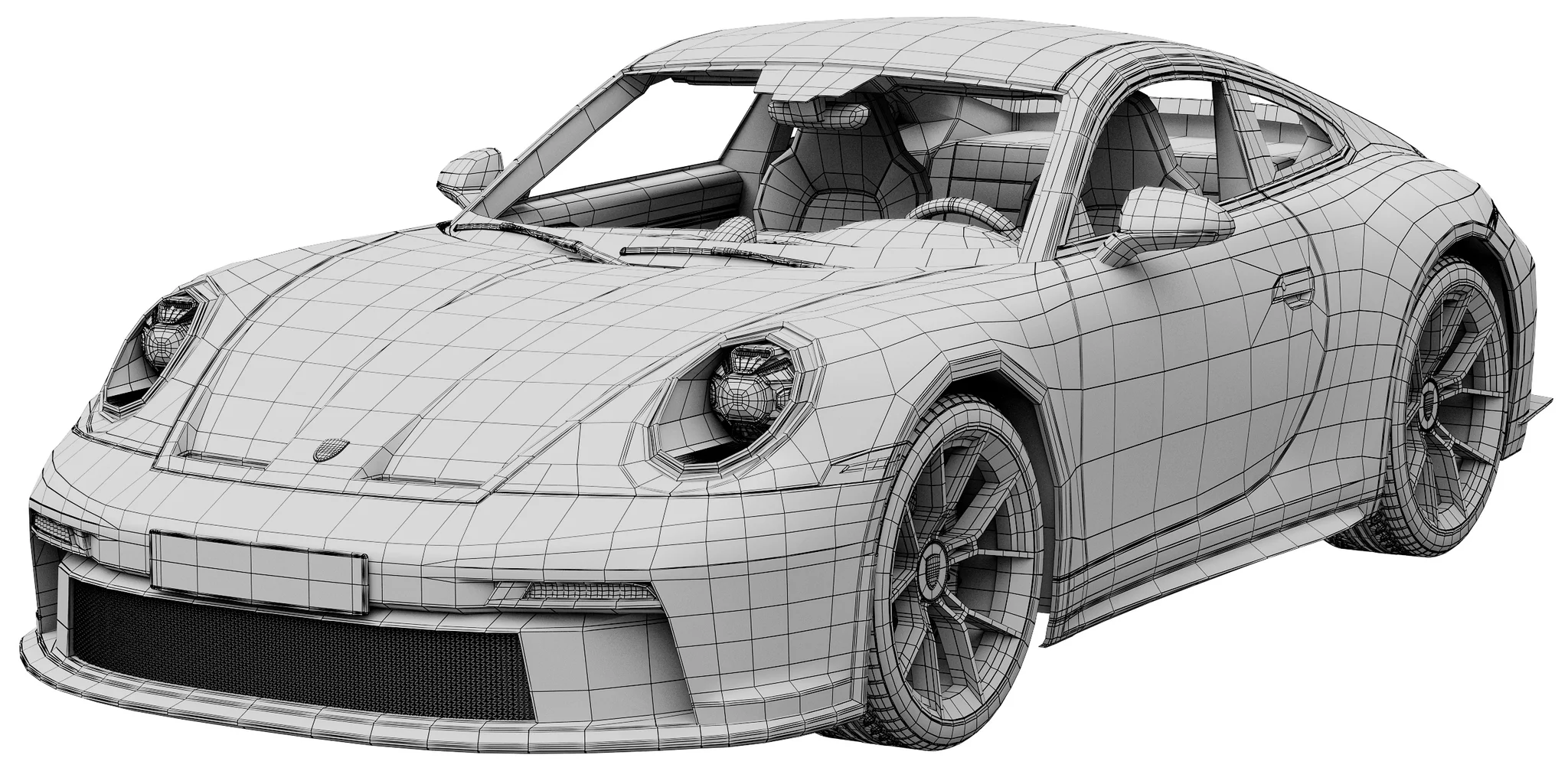 Porsche 911 GT3 Touring, 3D model preview 12