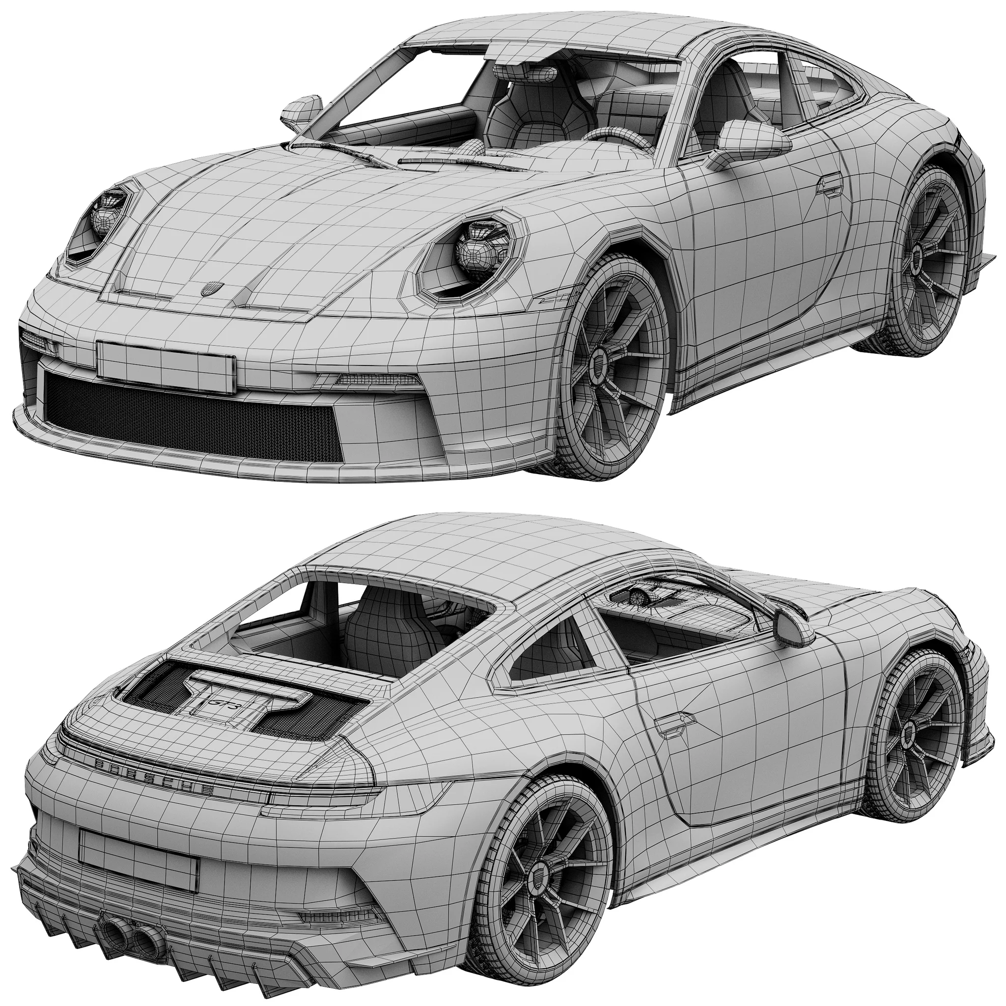 Porsche 911 GT3 Touring, 3D model preview 13