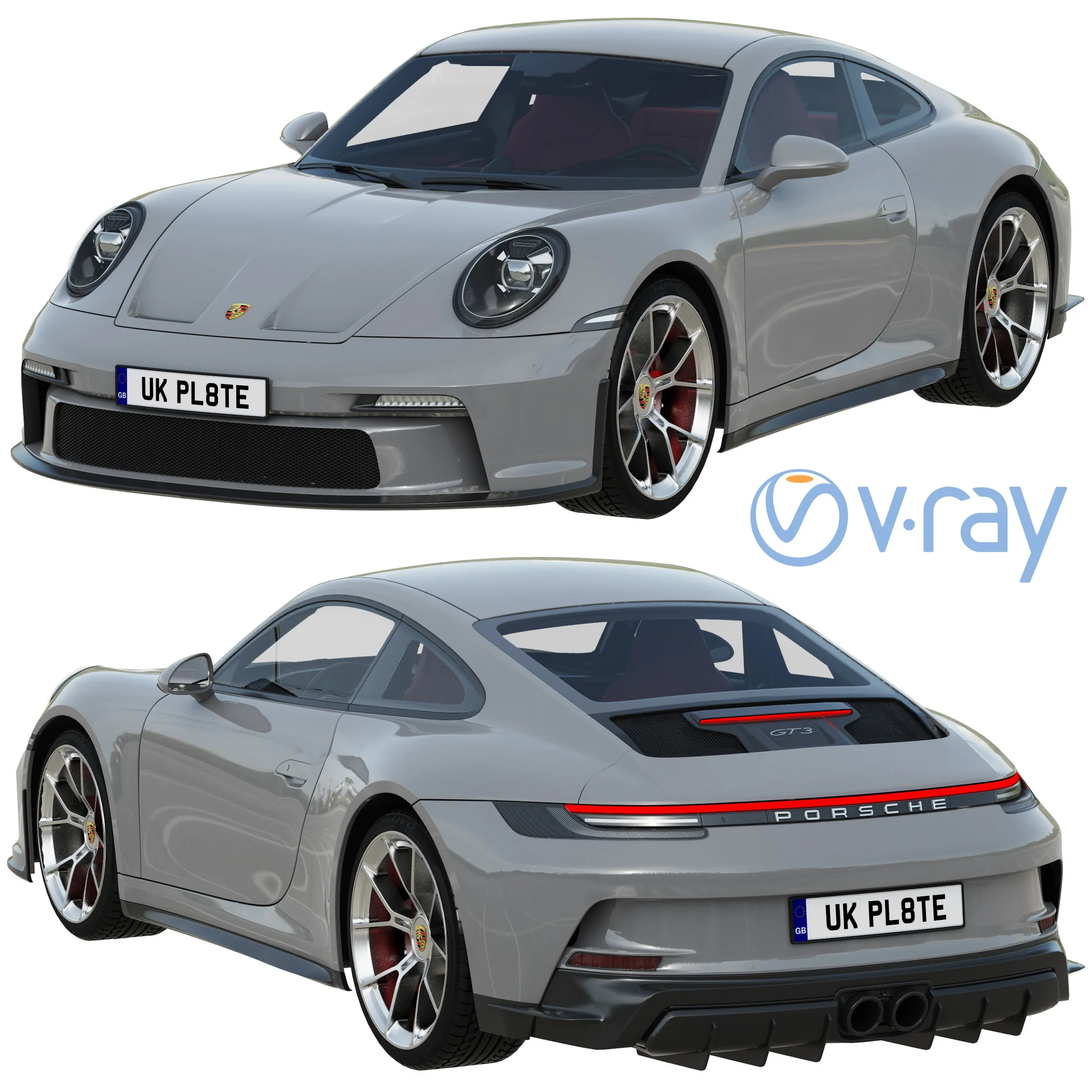 Porsche 911 GT3 Touring, 3D model preview 15