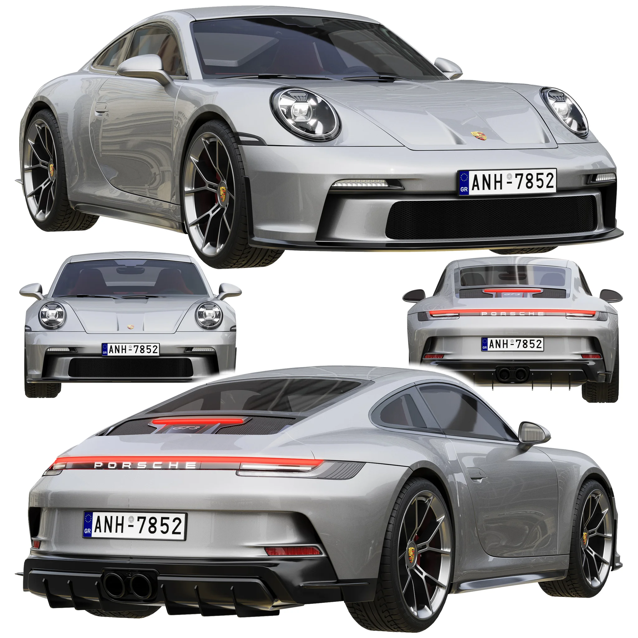Porsche 911 GT3 Touring, 3D model preview 17
