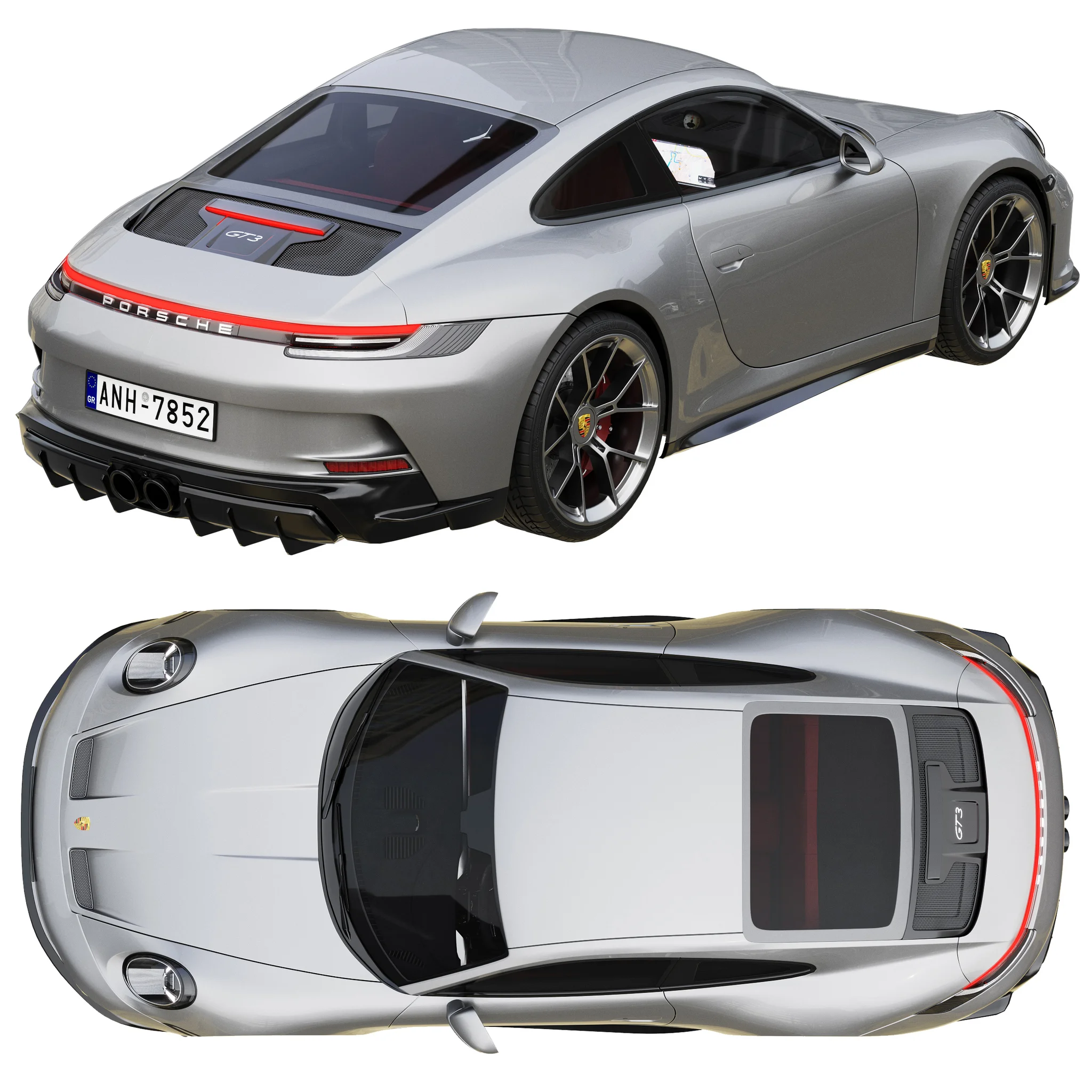 Porsche 911 GT3 Touring, 3D model preview 34