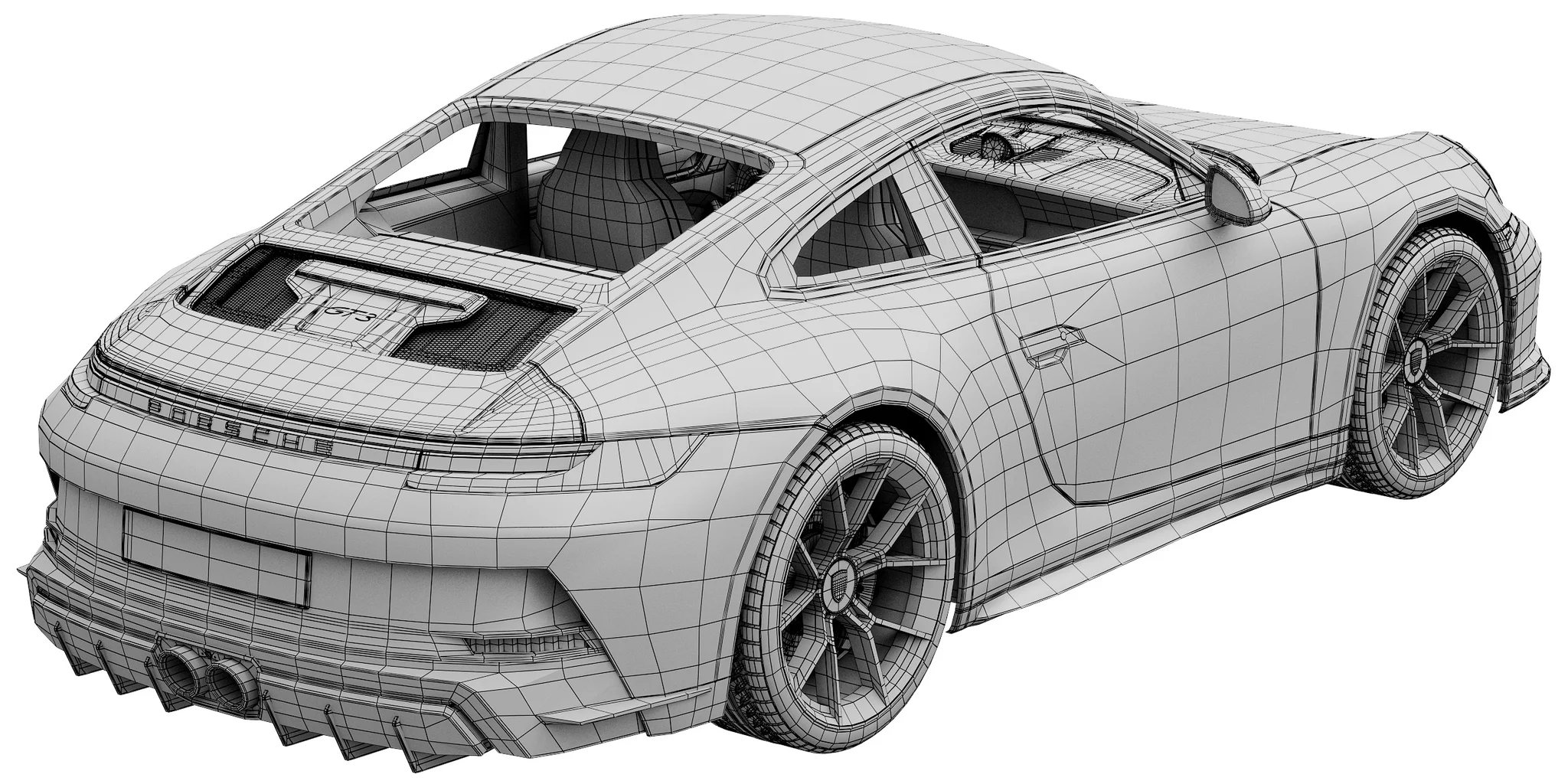 Porsche 911 GT3 Touring, 3D model preview 35