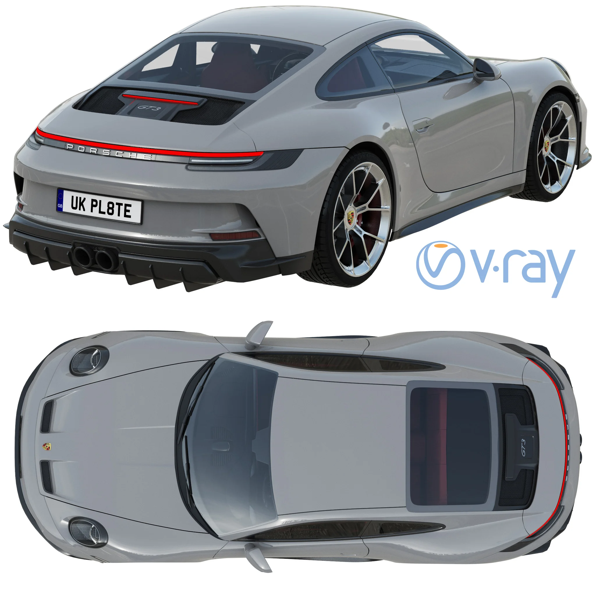 Porsche 911 GT3 Touring, 3D model preview 37