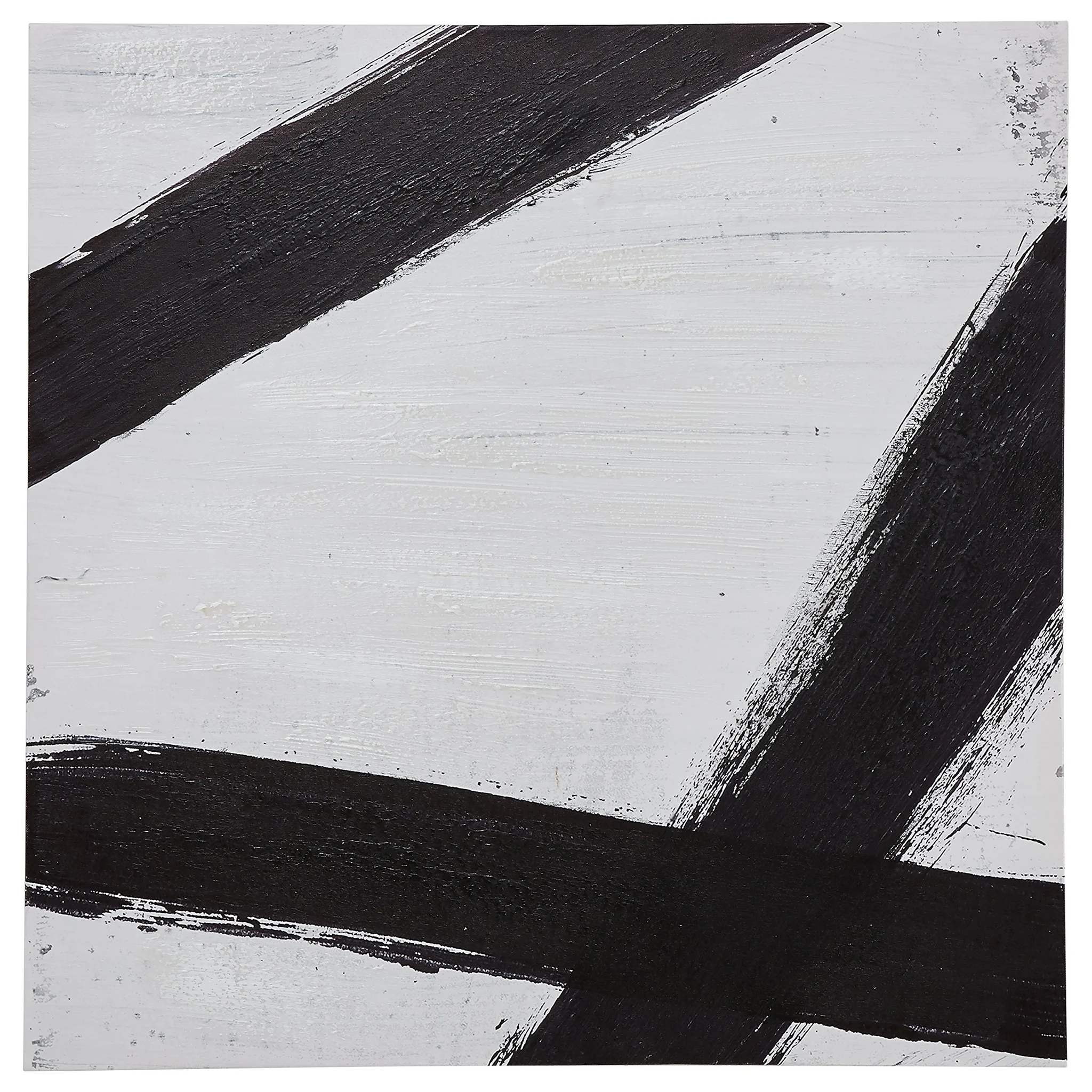 Abstract Black Brushstroke Canvas Wall Art Panel
