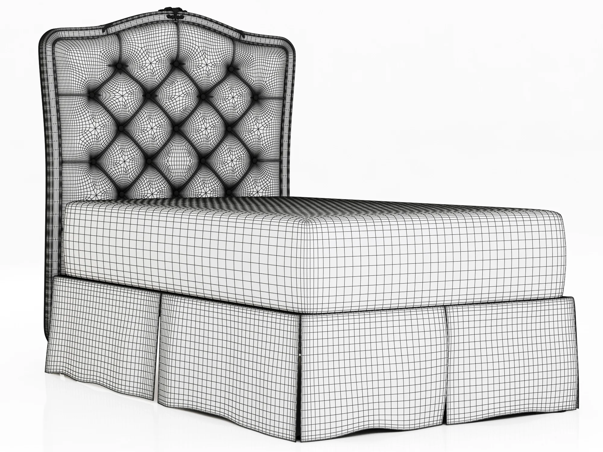 Restoration Hardware Colette Tufted Headboard — 3D model preview 6