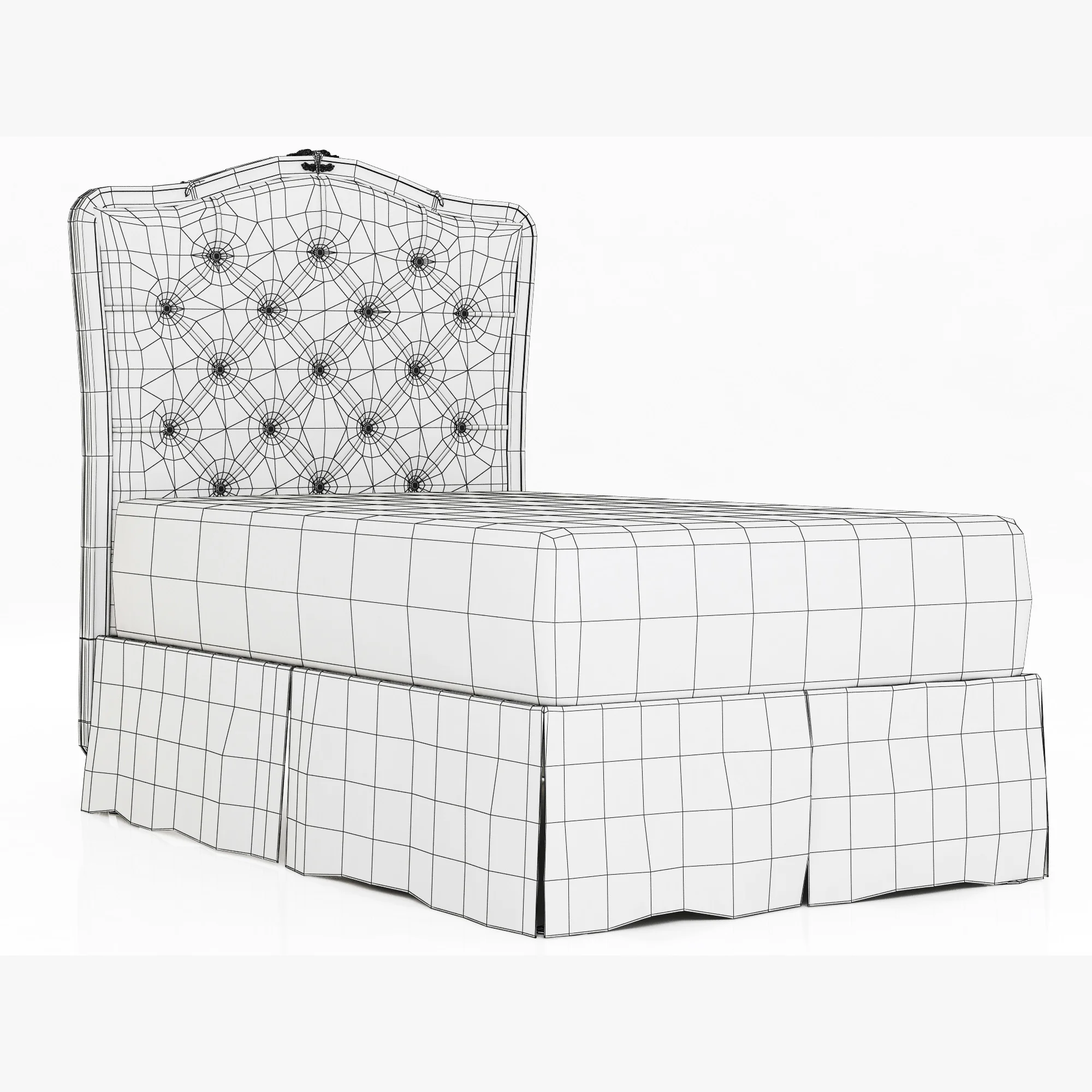 Restoration Hardware Colette Tufted Headboard — 3D model preview 7