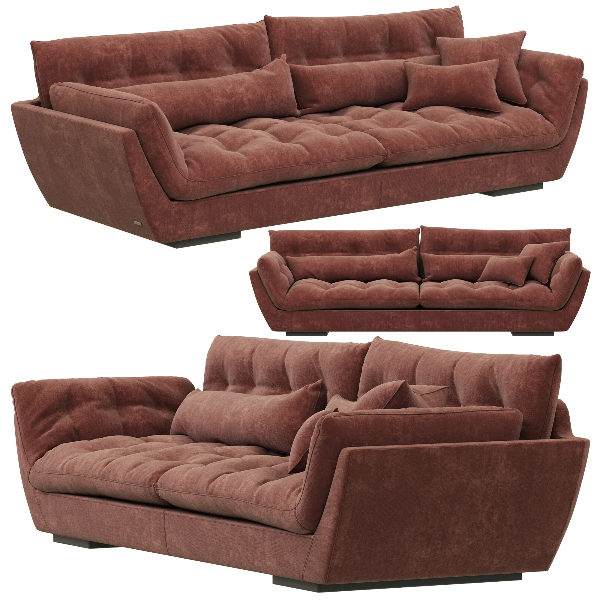 Roche Bobois ORIGINEL Large 4 Seat Sofa — 3D model preview 2