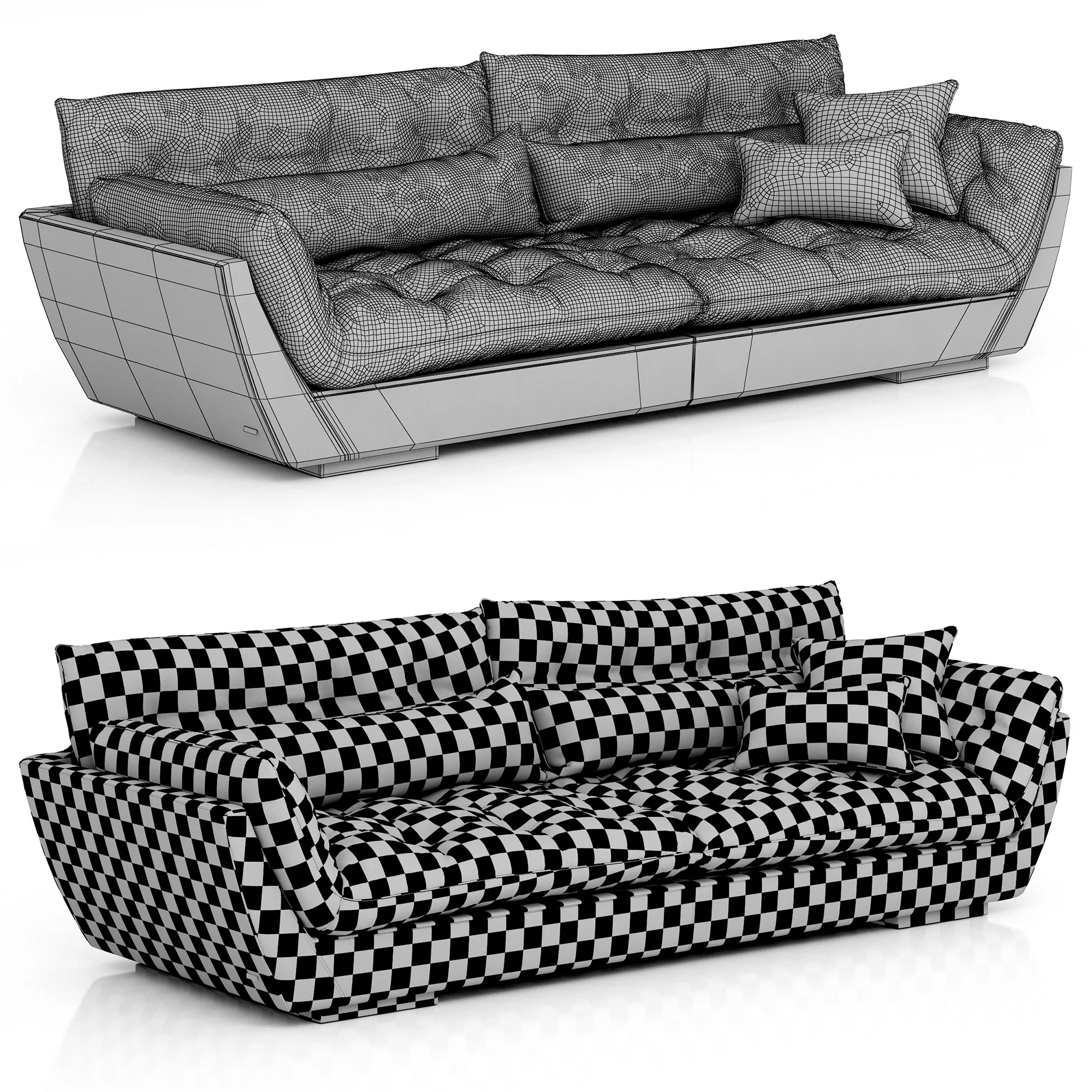 Roche Bobois ORIGINEL Large 4 Seat Sofa — 3D model preview 9