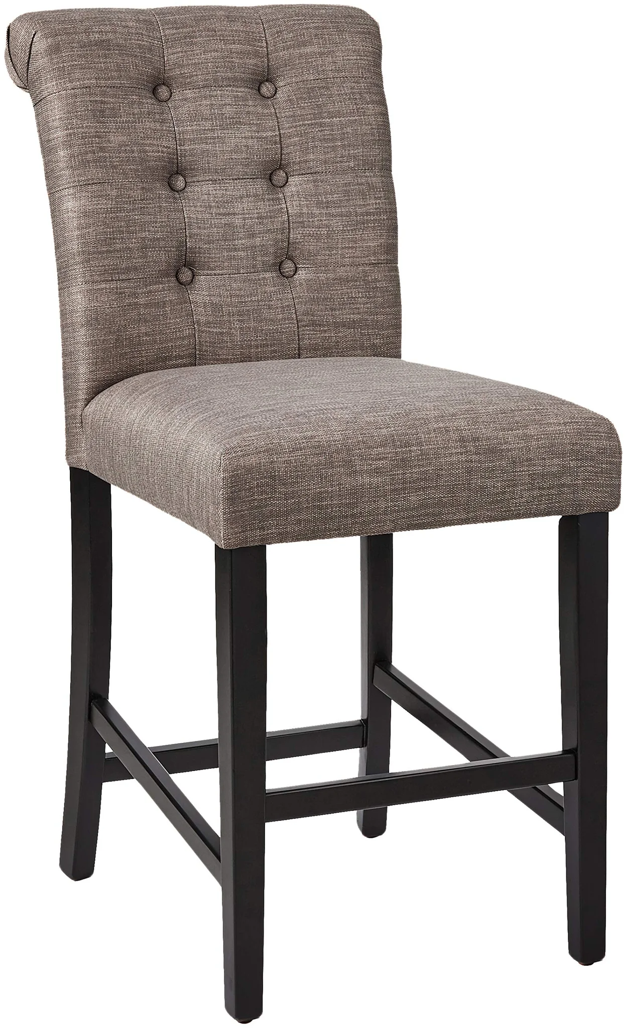 Tufted Upholstered Counter Stool with Wood Legs