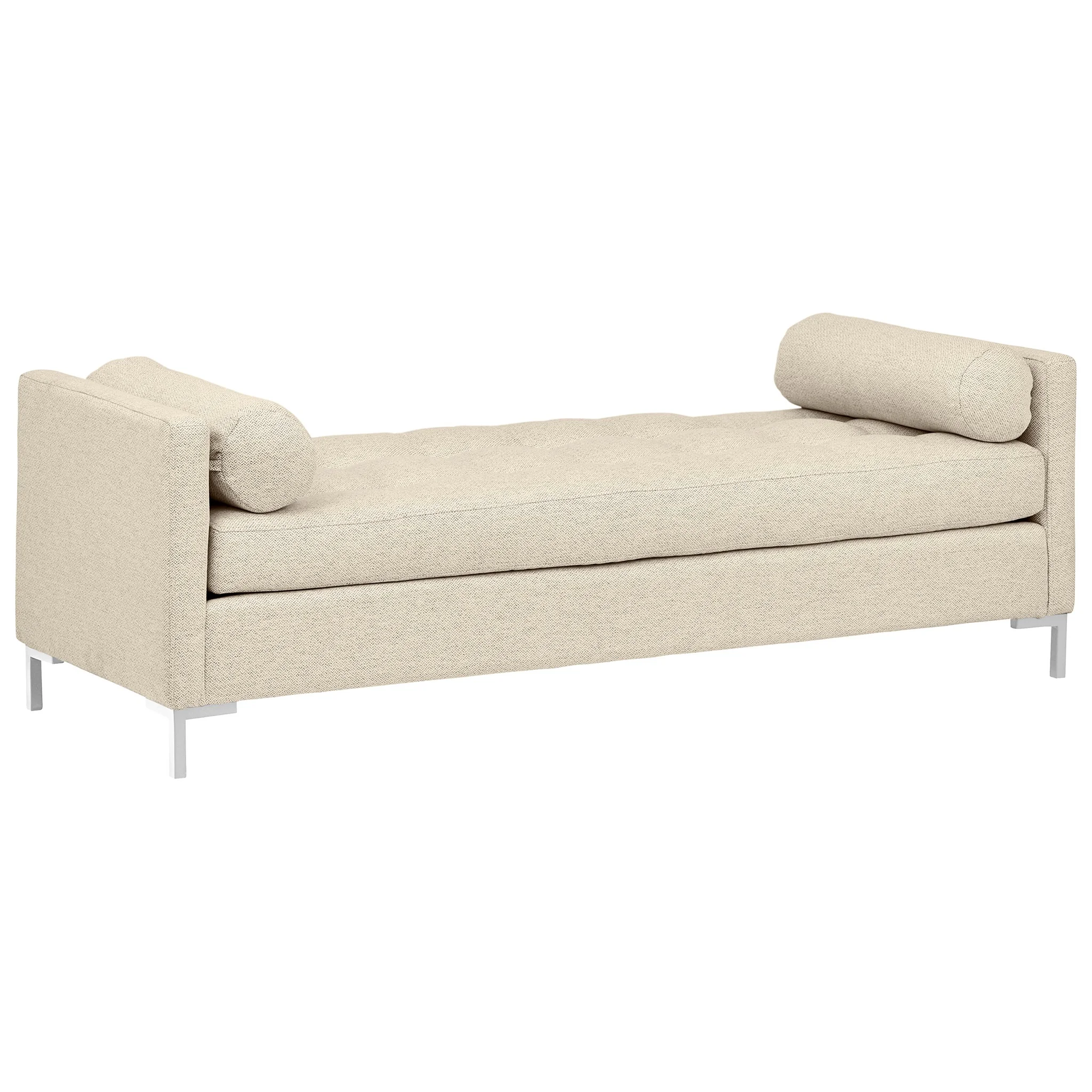 Mid-Century Modern Daybed Sofa with Bolster Pillows