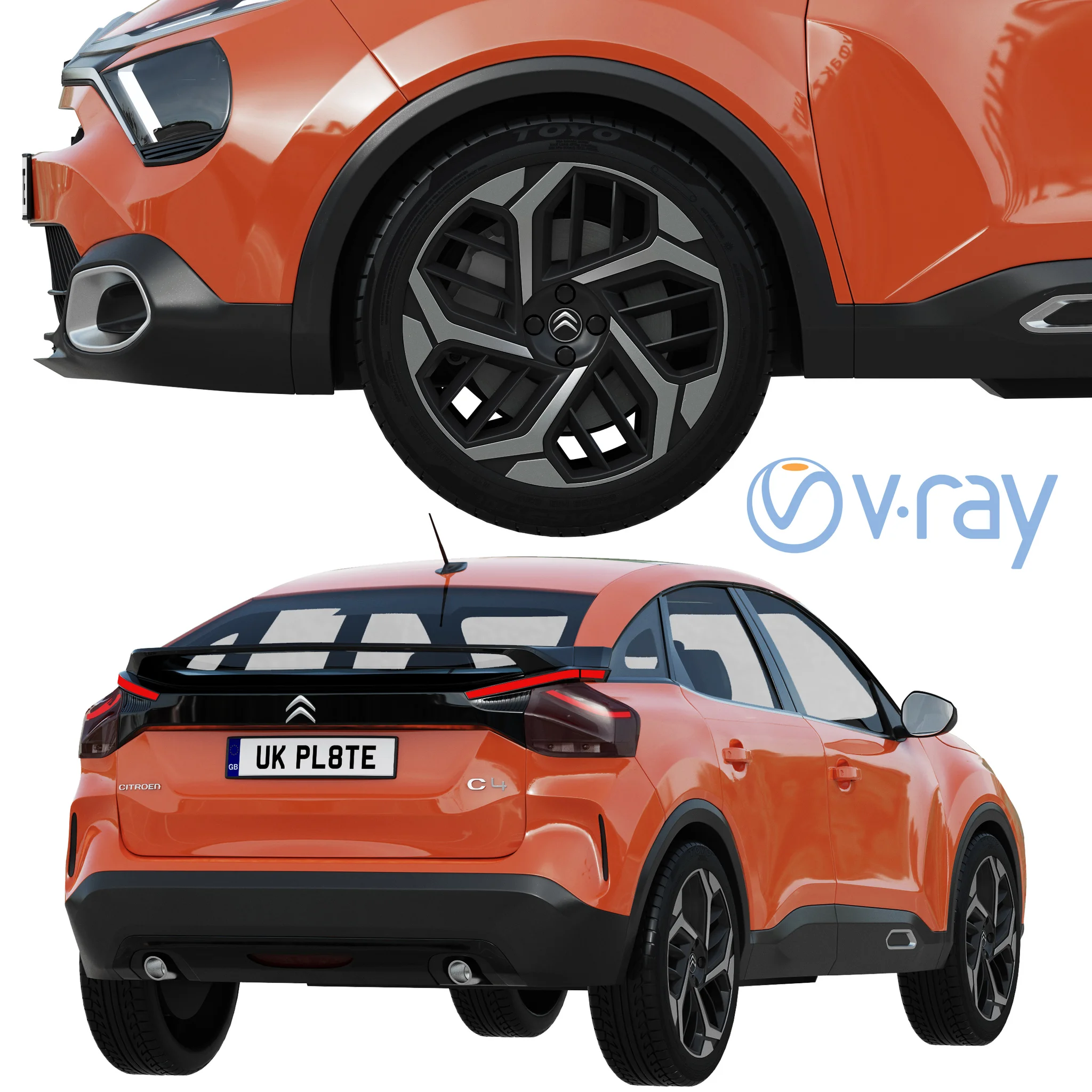 Citroen C4, 3D model preview 4