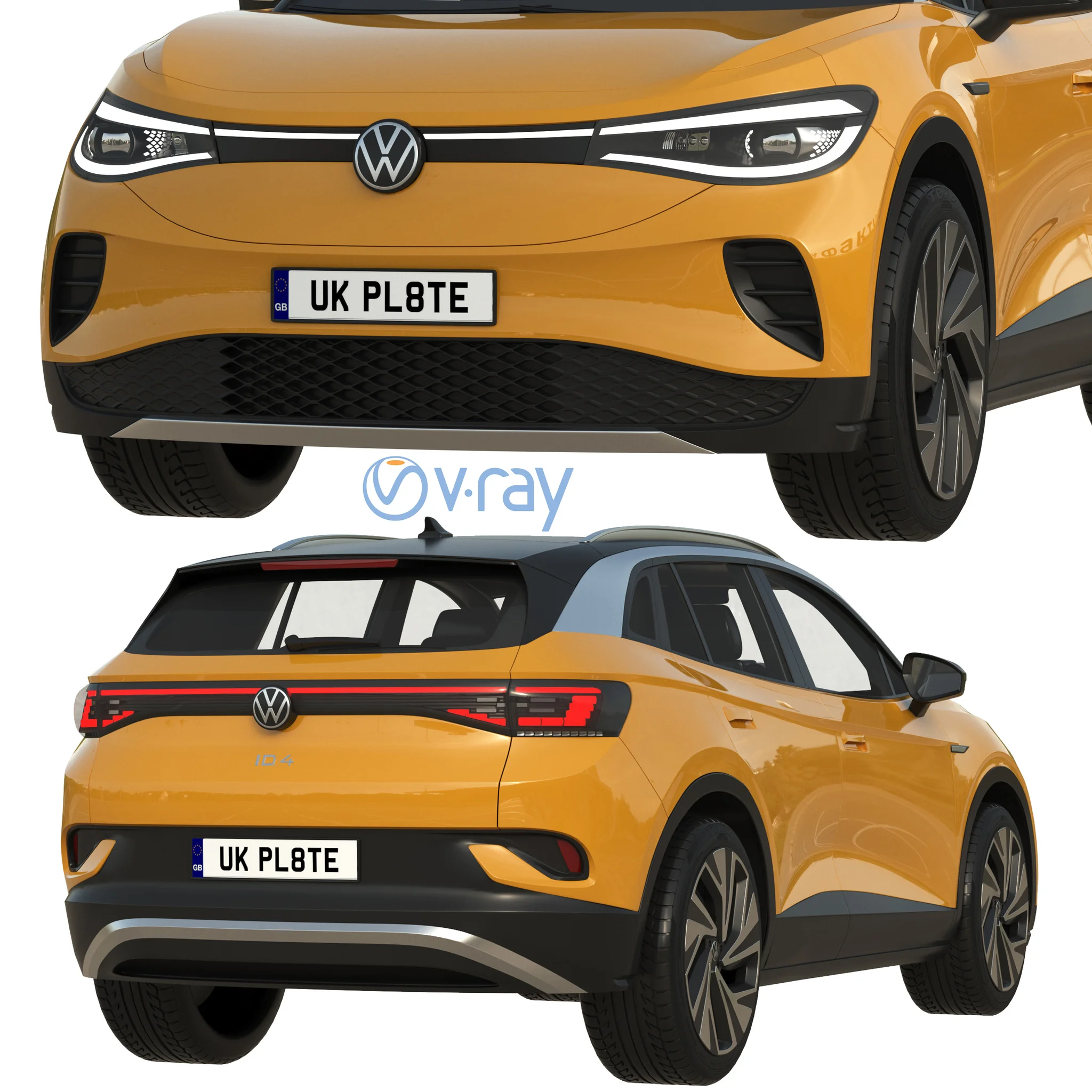 Volkswagen ID4, 3D model preview 8