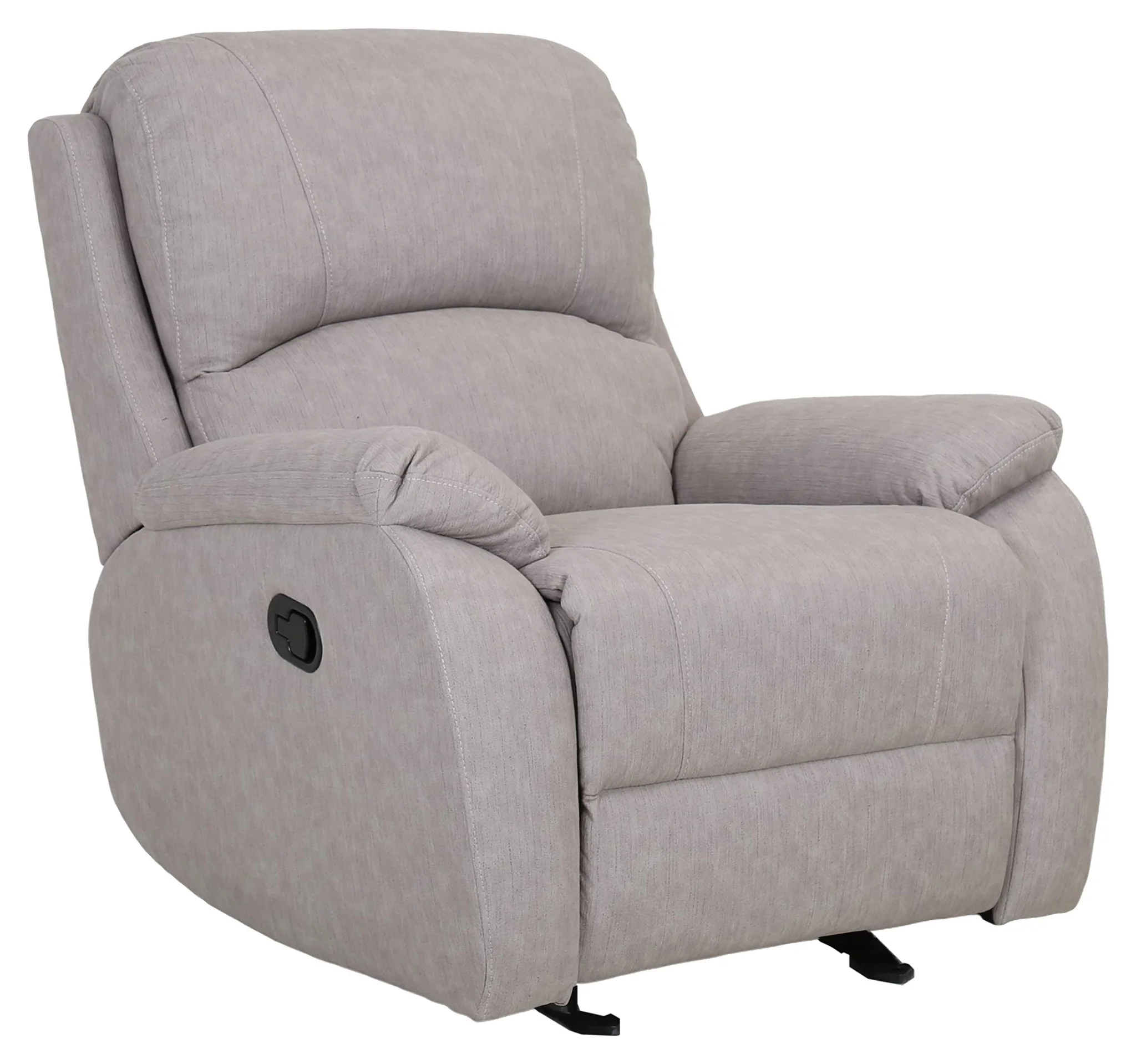 Contemporary Fabric Recliner Chair – Light Grey Upholstered Armchair