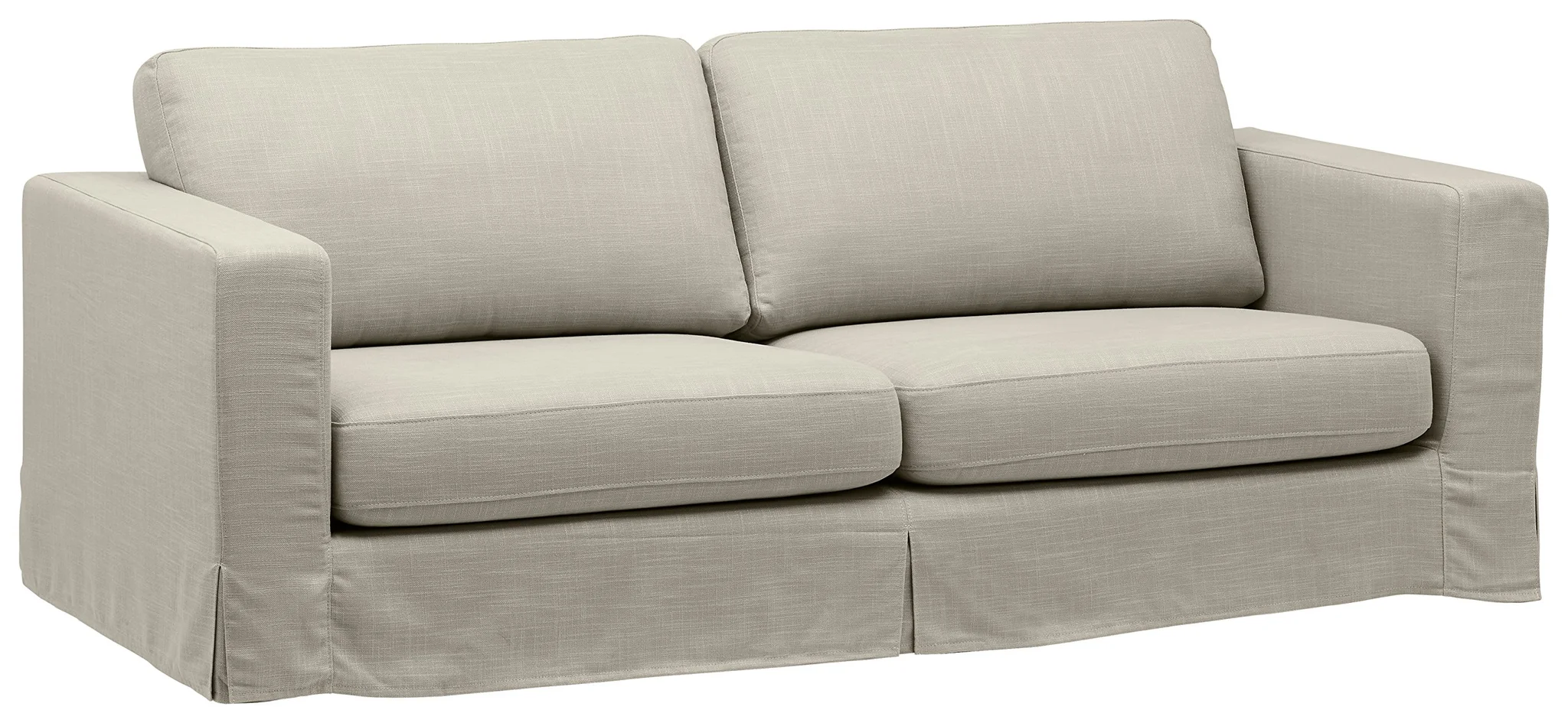 Modern Slipcover Sofa with Linen Upholstery – Two-Seat Couch